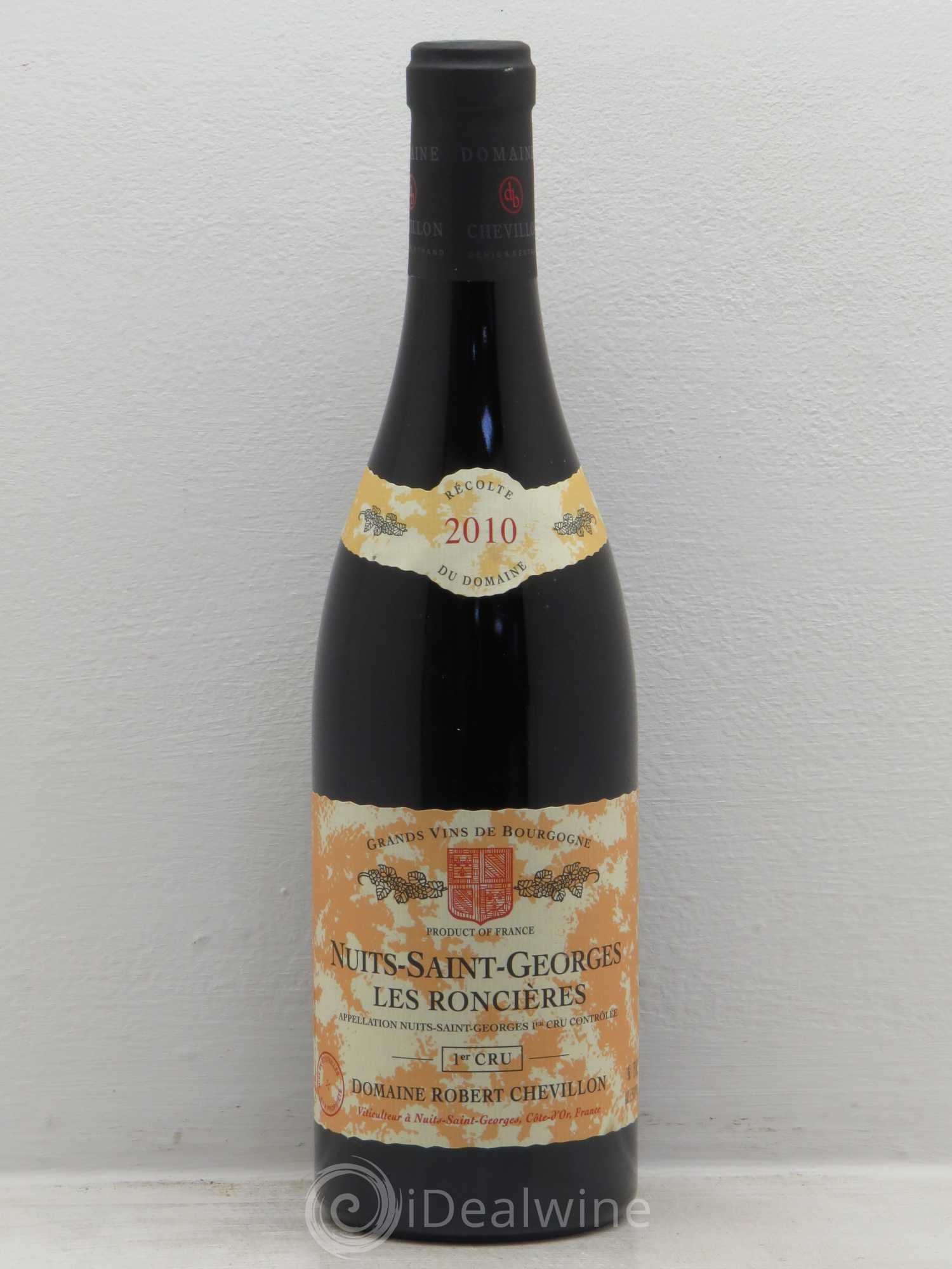 Nuits-Saint-Georges 1er Cru Les Roncières Robert Chevillon 2010 - Lot de 1 bouteille - 0