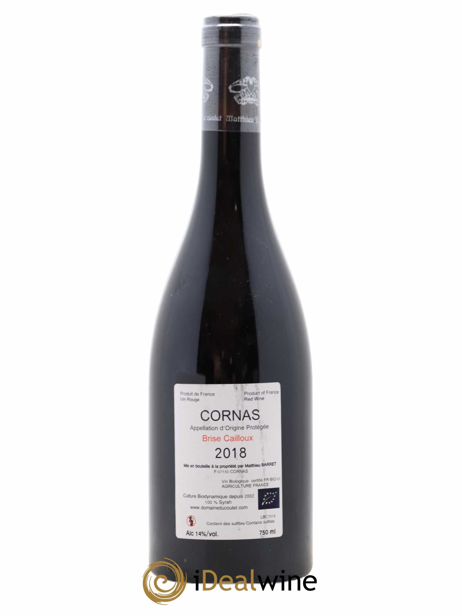 Cornas Brise Cailloux Coulet (Domaine du) - Matthieu Barret 2018 - Lot de 1 bouteille - 1
