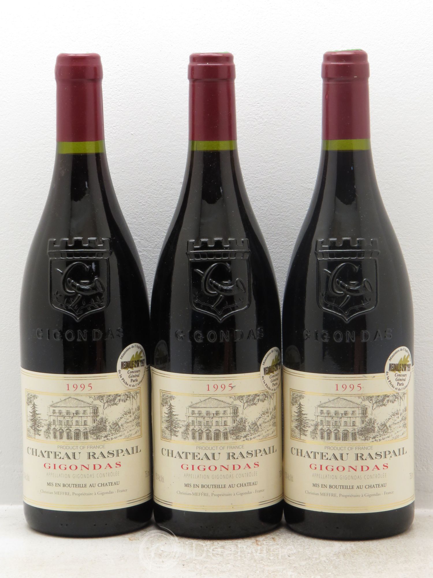 Gigondas 1995 - Lot de 3 bouteilles - 0
