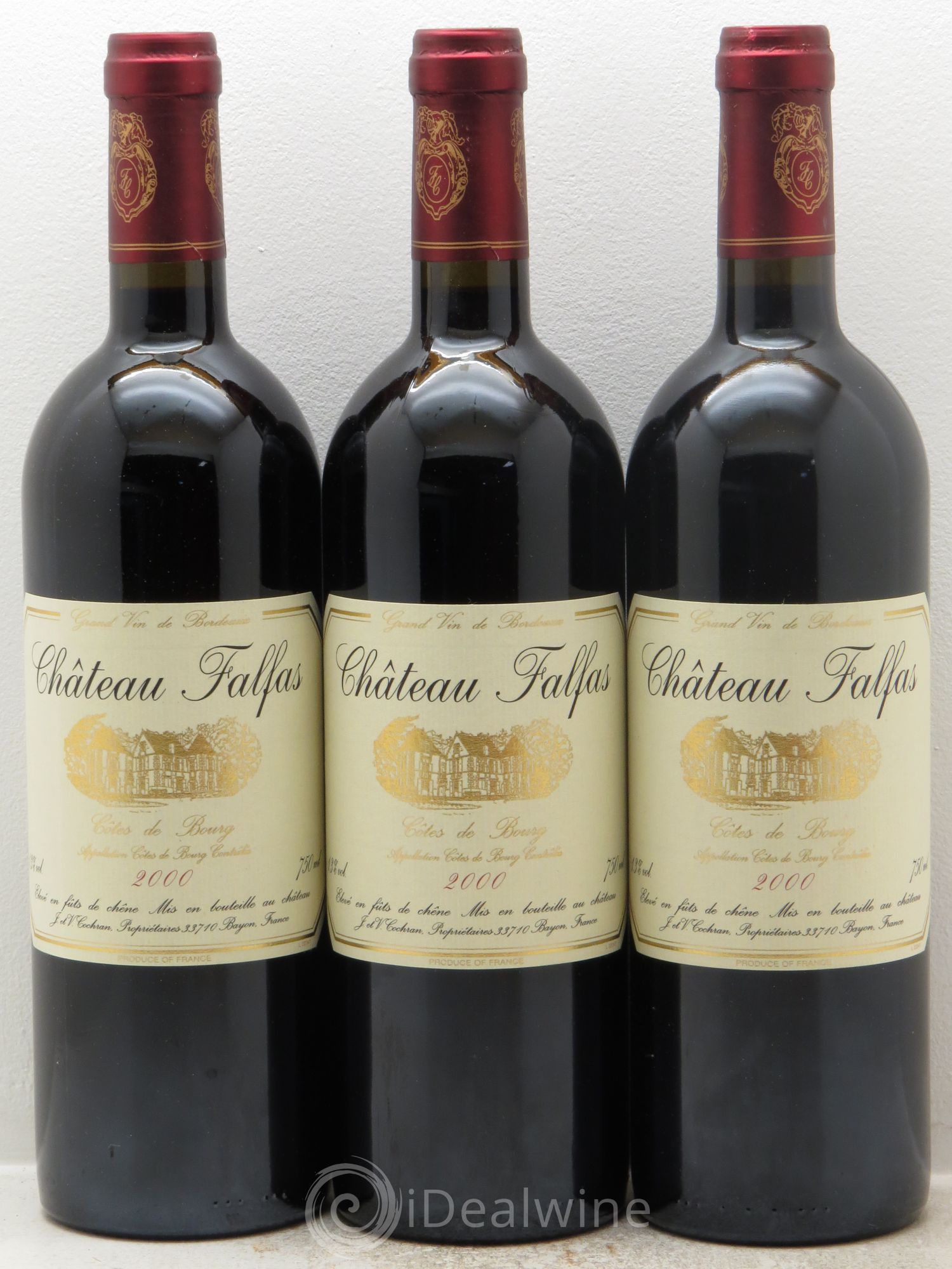 Côtes de Bourg Château Falfas 2000 - Posten von 3 Flaschen - 0