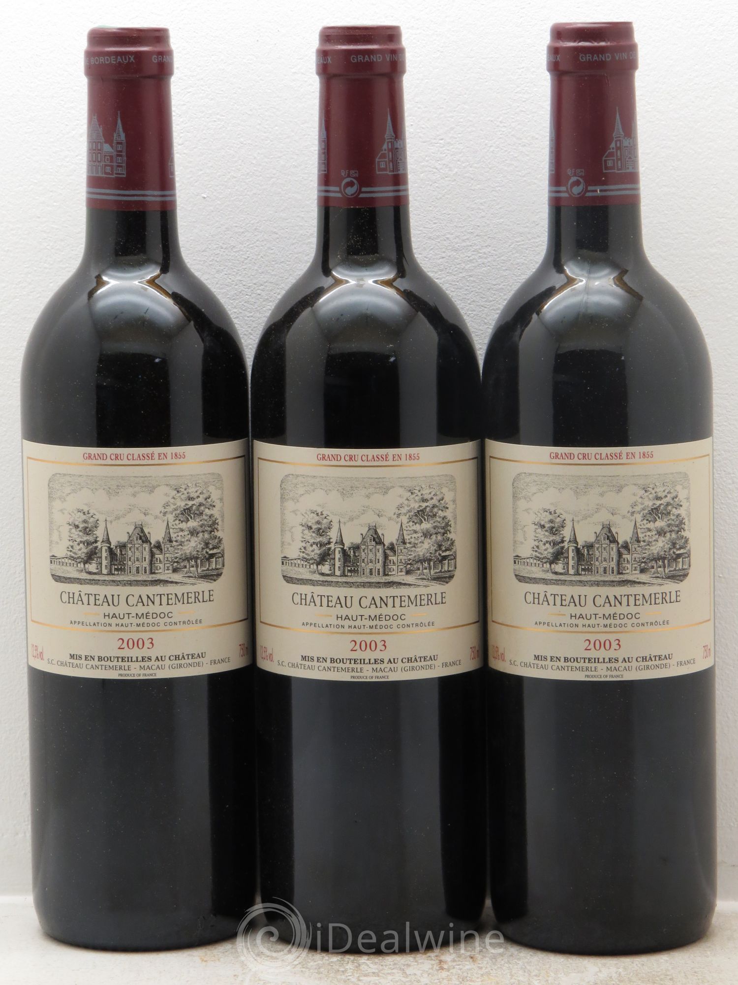 Château Cantemerle 5ème Grand Cru Classé 2003 - Lot de 3 bouteilles - 0