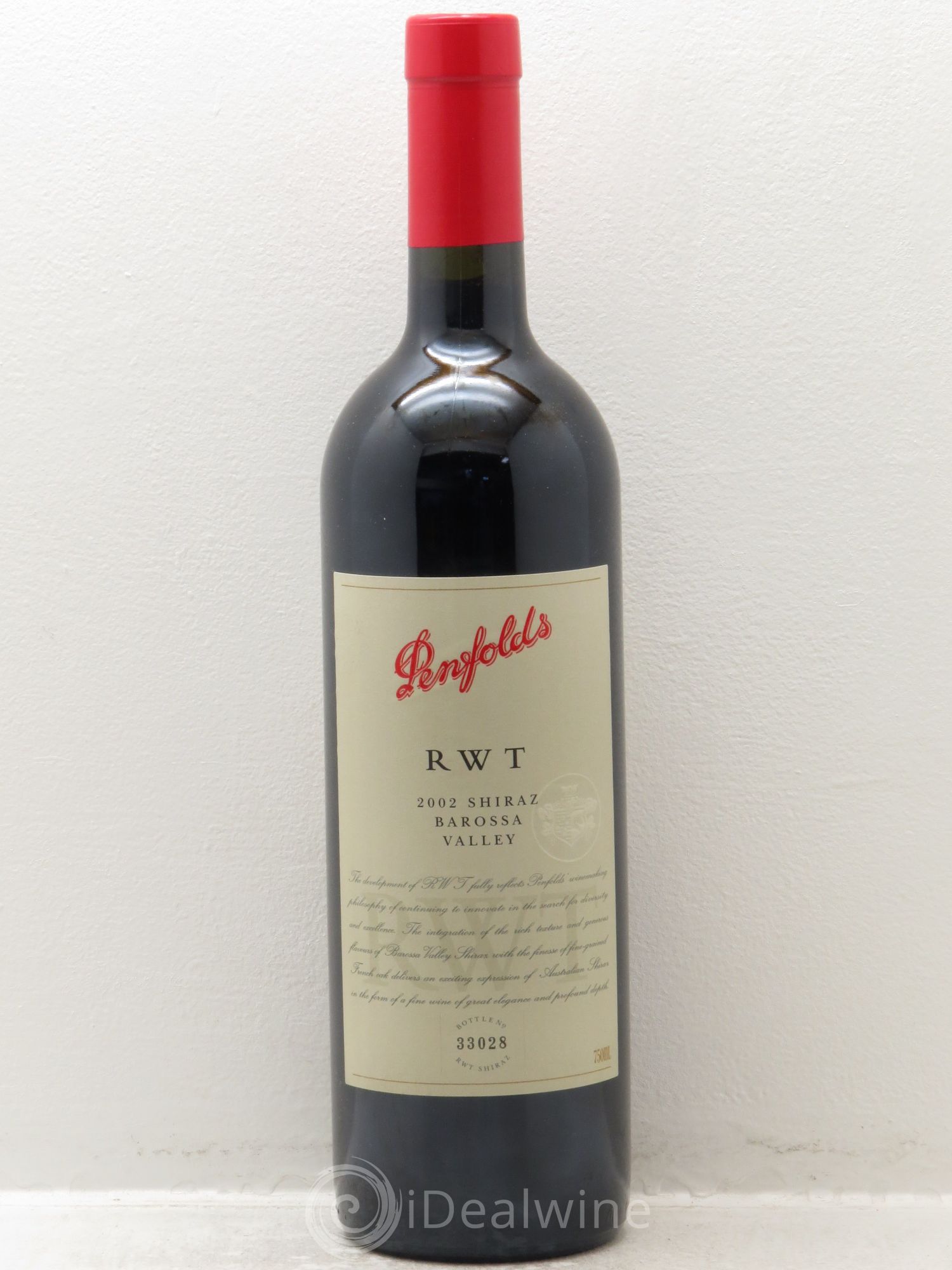 Barossa Valley Penfolds Wines RWT Shiraz 2002 - Lot de 1 bouteille - 0