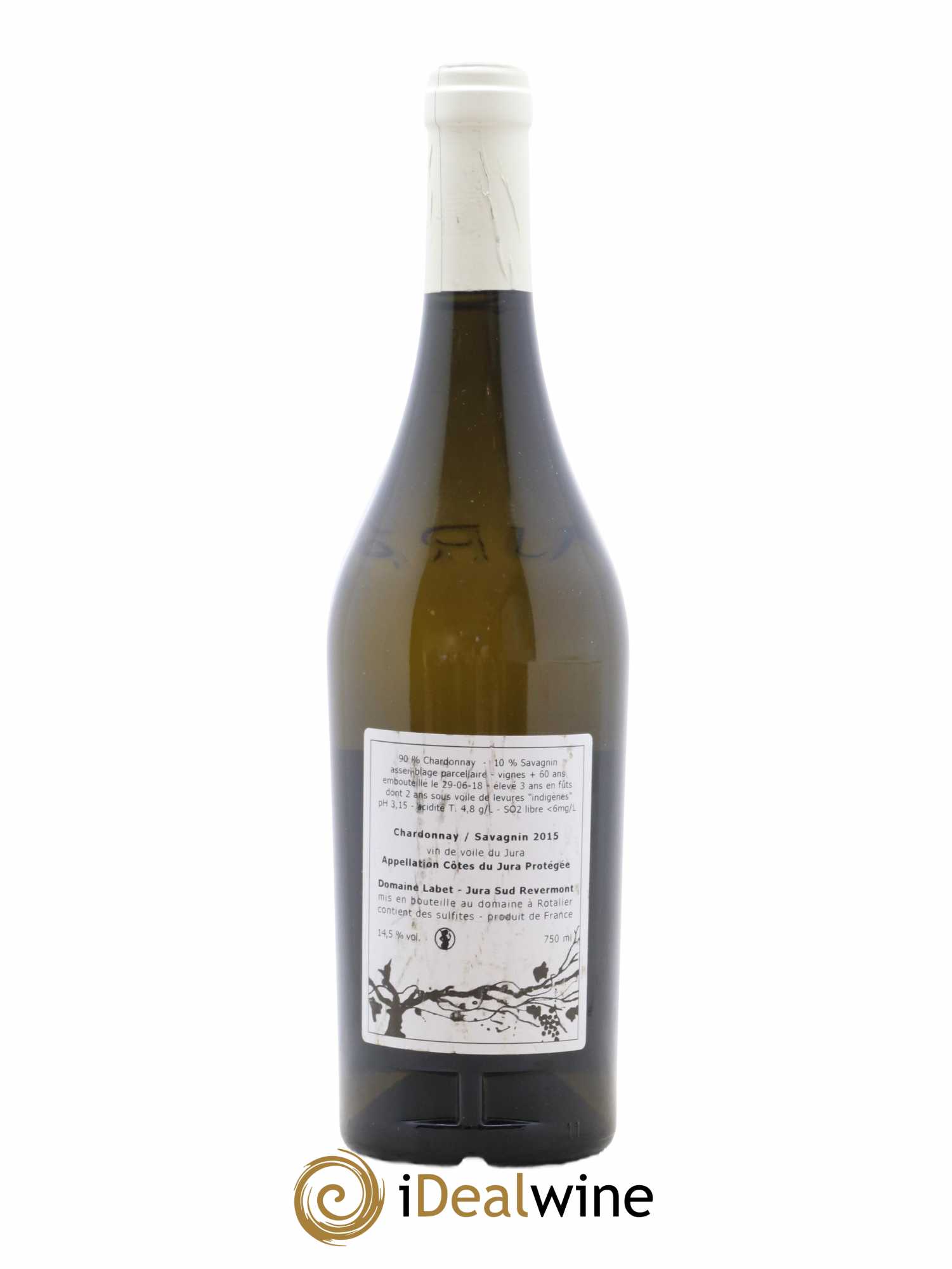 Côtes du Jura Vin de Voile Chardonnay-Savagnin cuvée de garde Romain - Julien - Charline Labet 2015 - Lot de 1 bouteille - 1