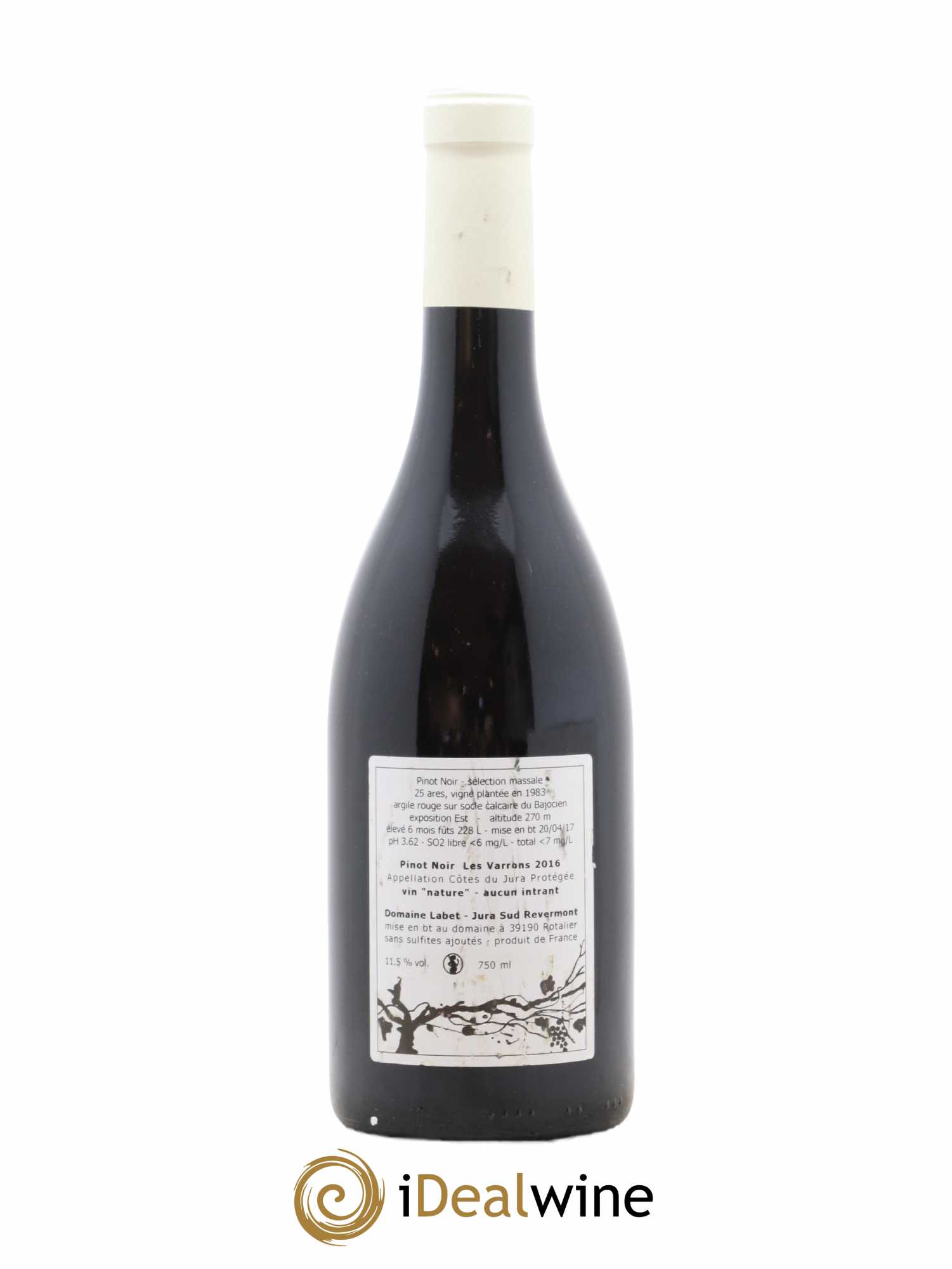 Côtes du Jura Pinot Noir Les Varrons Sélection Massale Romain - Julien  - Charline Labet 2016 - Lot de 1 bouteille - 1