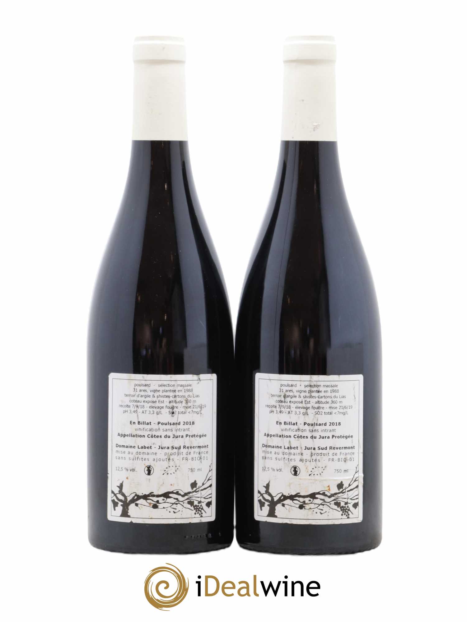 Côtes du Jura Poulsard En Billat Romain - Julien  - Charline Labet 2018 - Lot de 2 bouteilles - 1