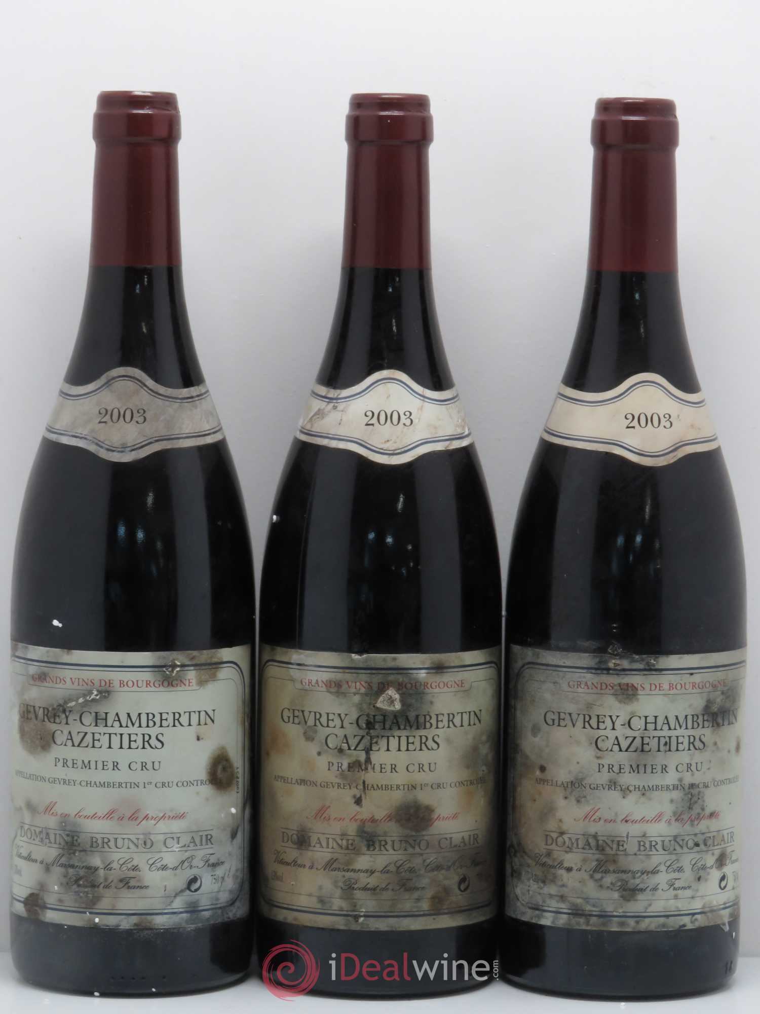 Gevrey-Chambertin 1er Cru Les Cazetiers Bruno Clair (Domaine) 2003 - Lot de 3 bouteilles - 0