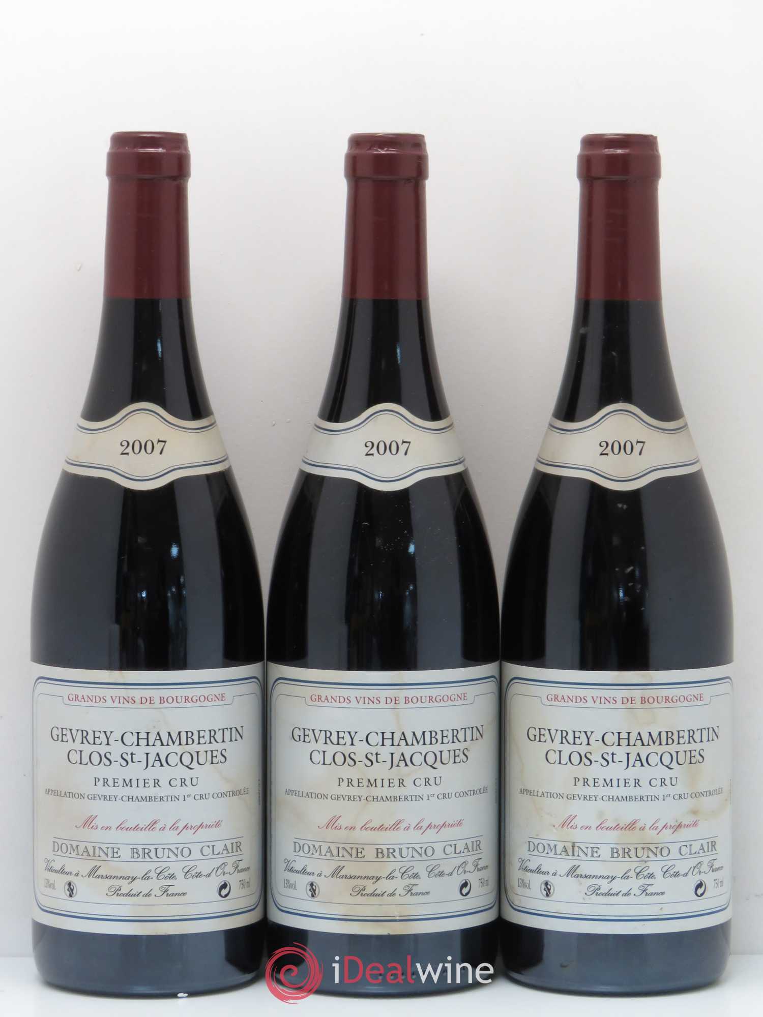 Gevrey-Chambertin 1er Cru Clos Saint Jacques Clair Daü 2007 - Lot de 3 bouteilles - 0
