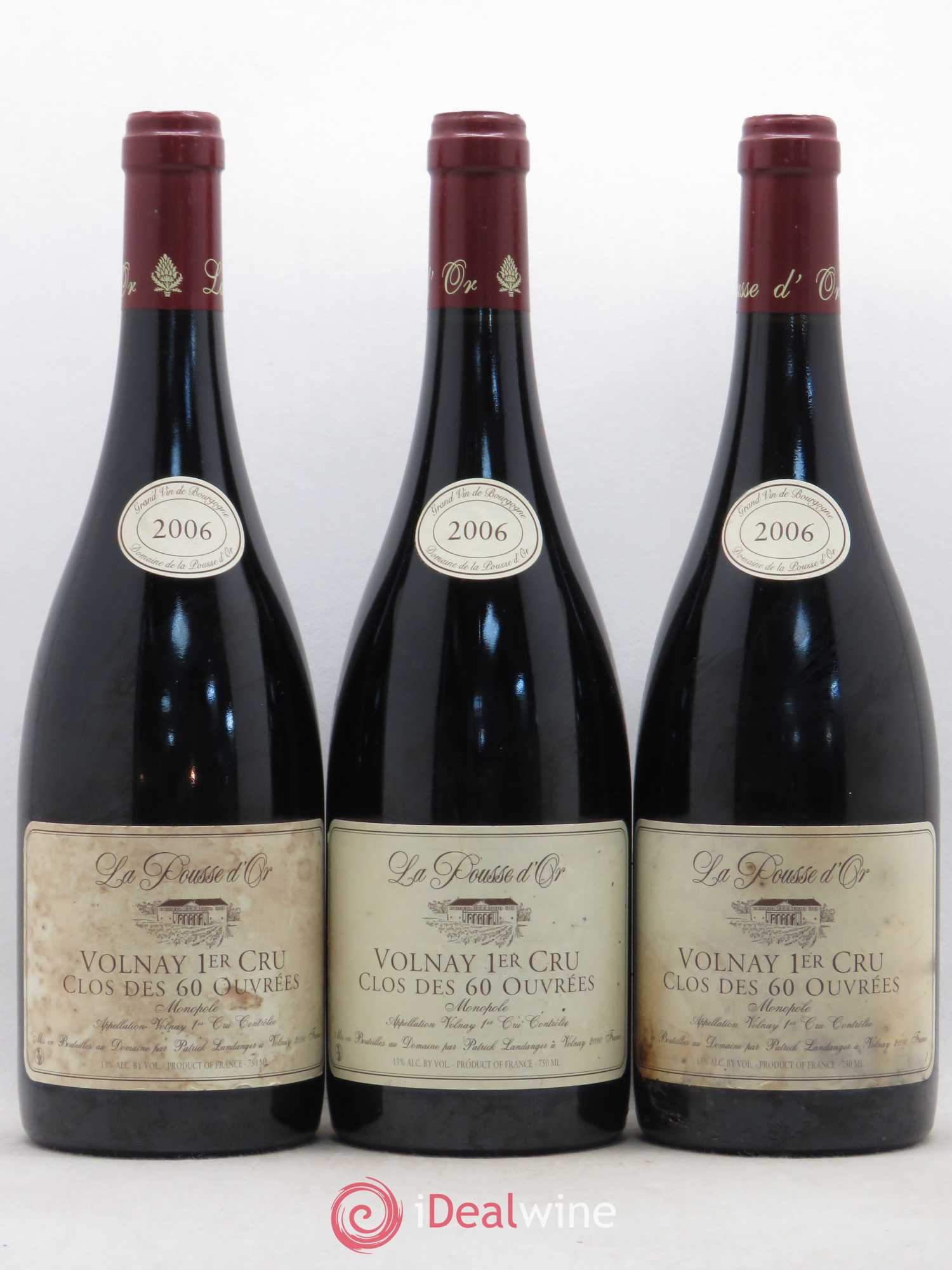 Volnay 1er Cru Clos des 60 ouvrées La Pousse d'Or (Domaine de) 2006 - Lot de 3 bouteilles - 0