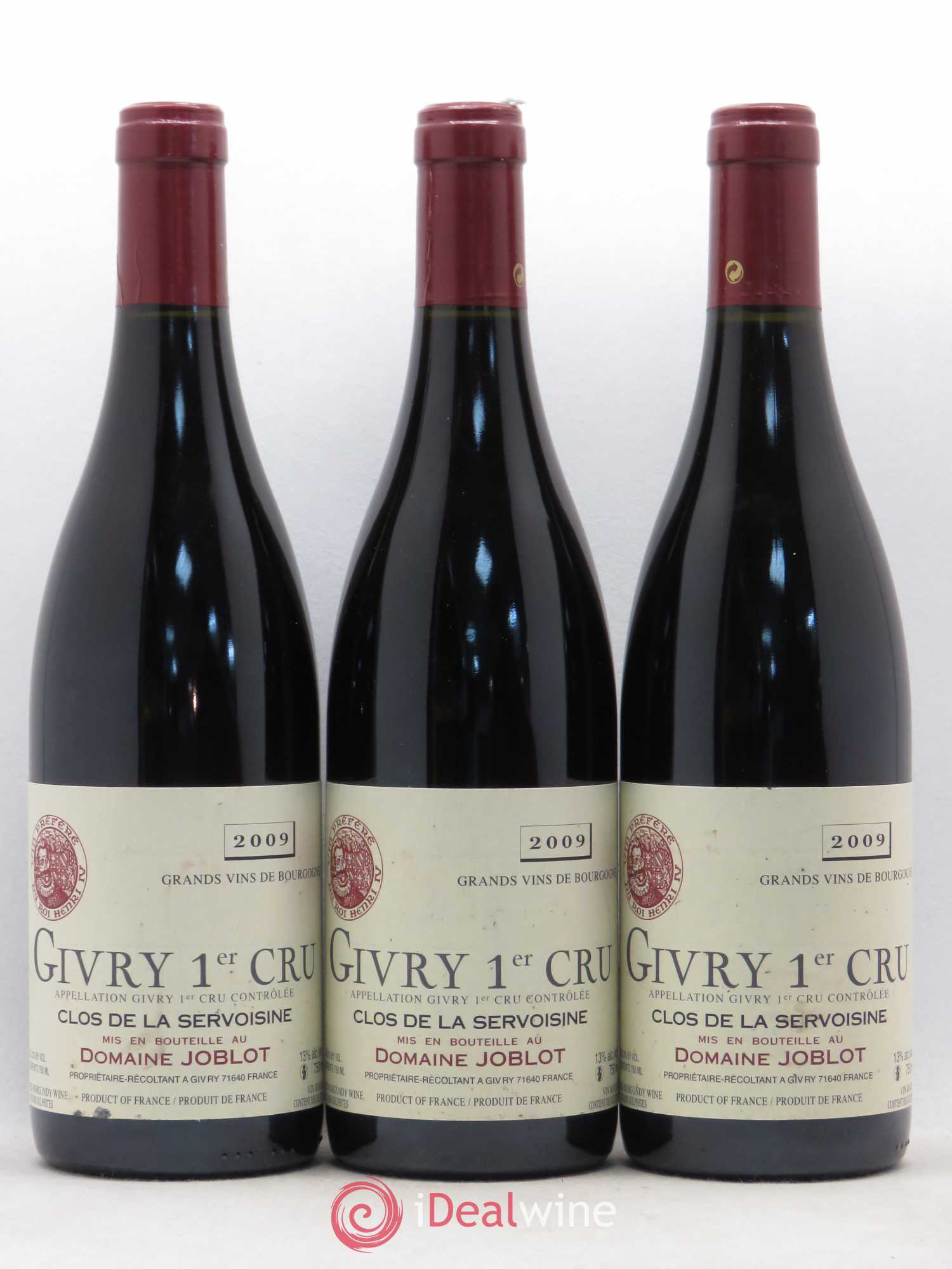 Givry 1er Cru Servoisine Joblot (Domaine) 2009 - Lot de 3 bouteilles - 0