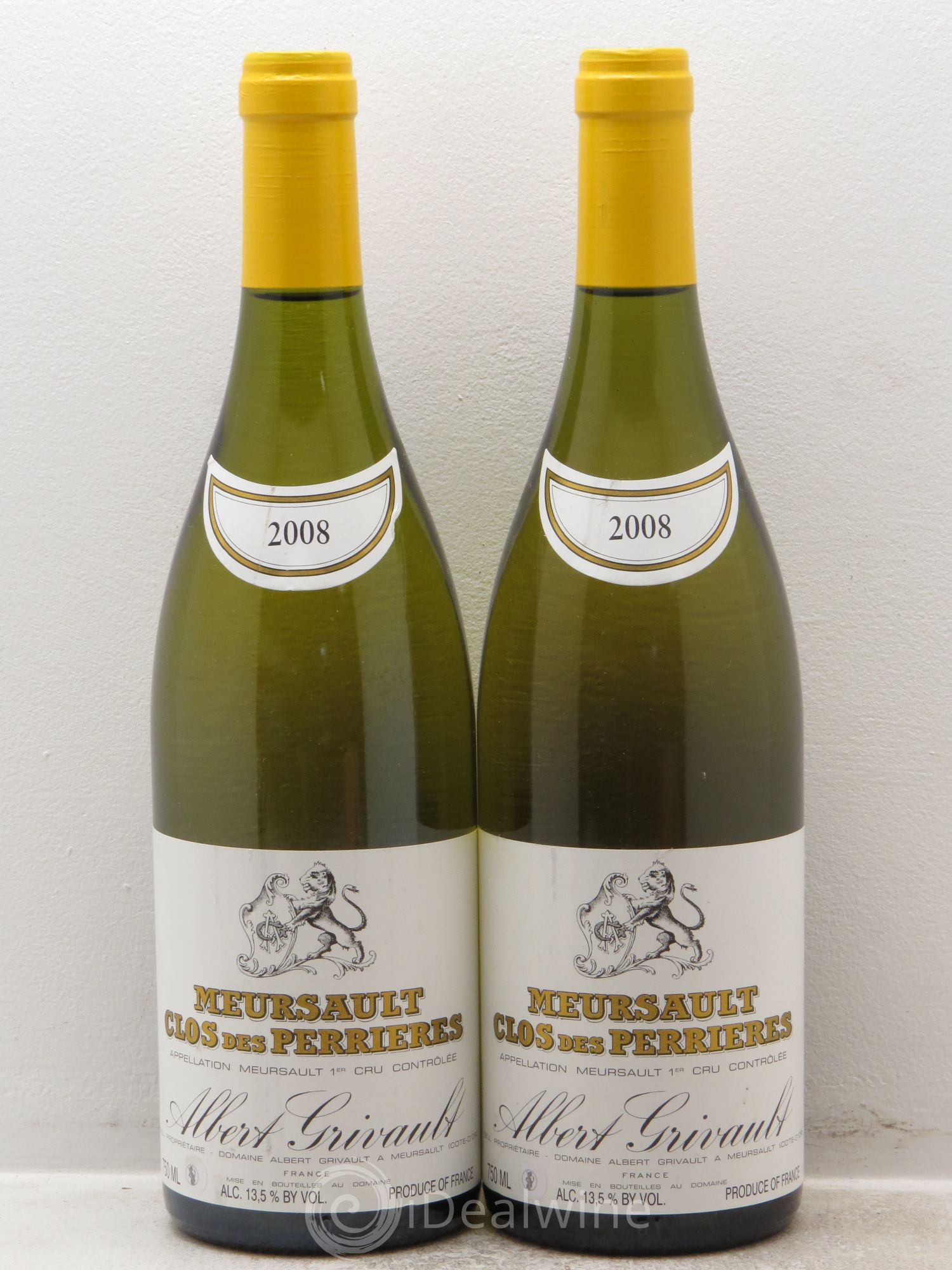 Meursault 1er Cru Clos des Perrières Monopole Albert Grivault 2008 - Lot de 2 bouteilles - 0