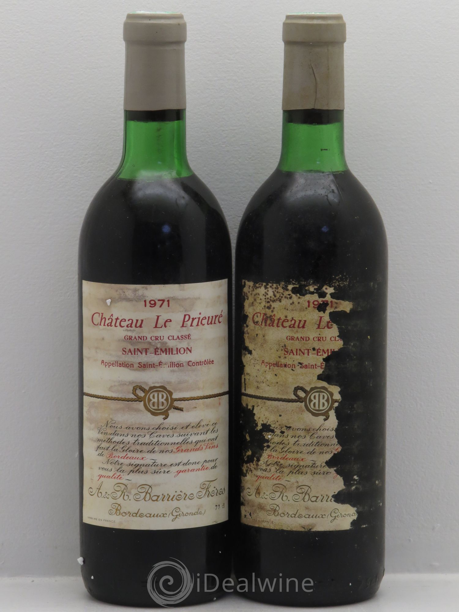 Château le Prieuré Grand Cru Classé 1971 - Lot de 2 bouteilles - 0