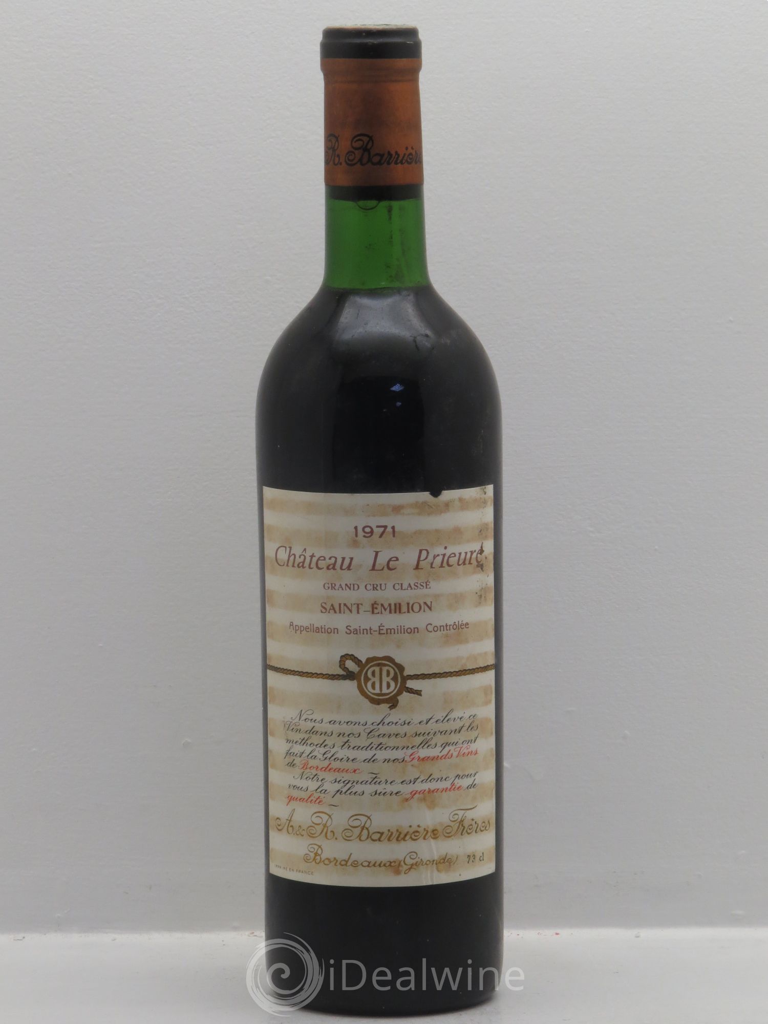 Château le Prieuré Grand Cru Classé 1971 - Lot de 1 bouteille - 0