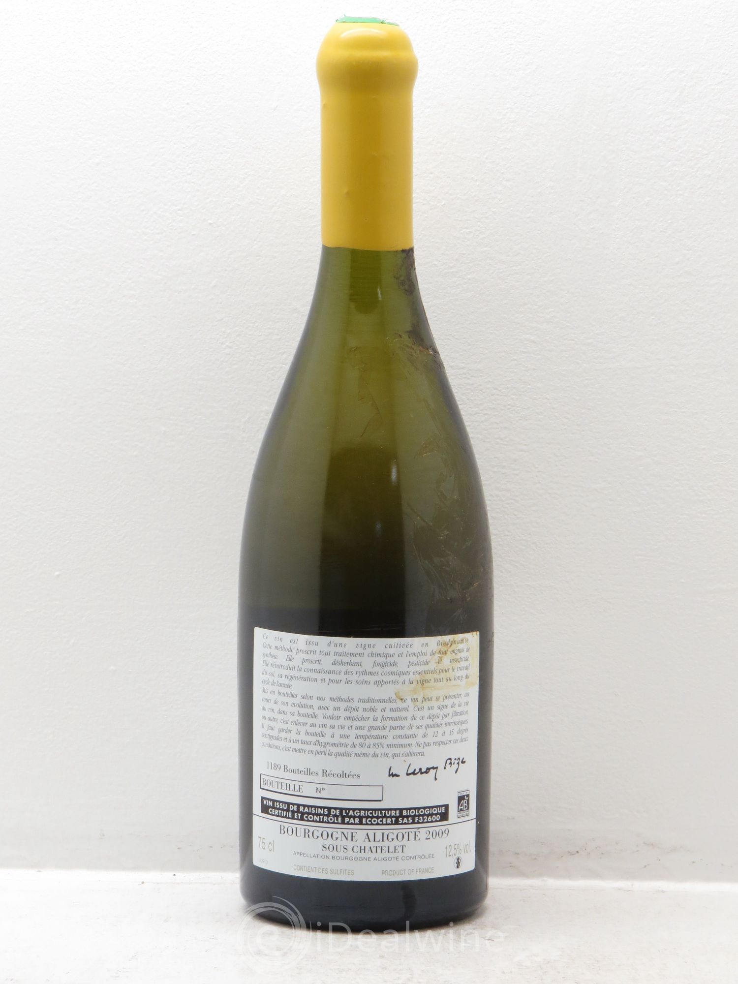 Bourgogne Aligoté Sous Chatelet d'Auvenay (Domaine) sous chatelet 2009 - Lot de 1 bouteille - 1