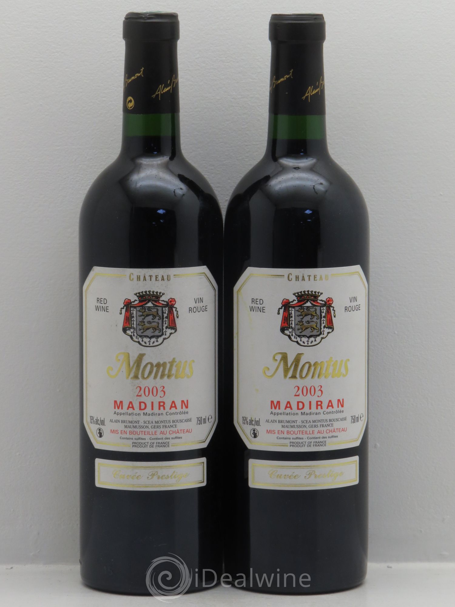 Madiran Château Montus-Prestige Alain Brumont 2003 - Lot de 2 bouteilles - 0