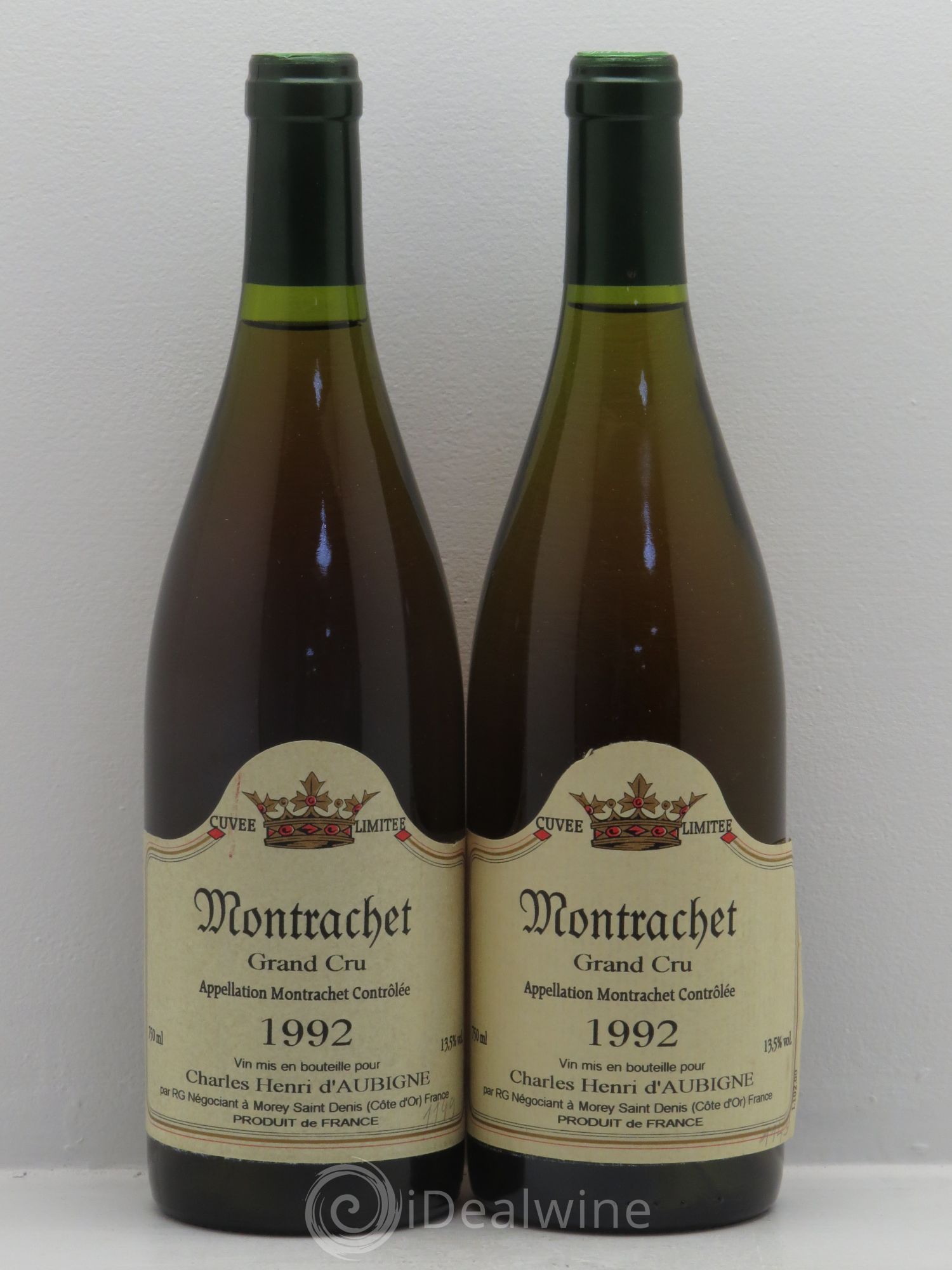 Montrachet Grand Cru Charles Henri d'Aubigne 1992 - Posten von 2 Flaschen - 0