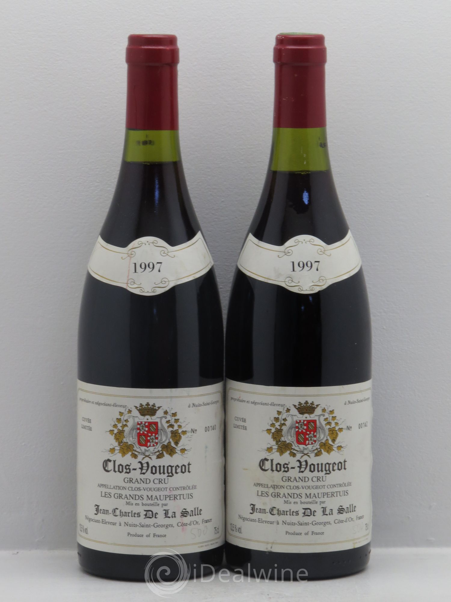 Clos de Vougeot Grand Cru Jean Charles de la Salle - Cuvée Les Grands Maupertuis (à partir du 18/2/2016) 1997 - Lotto di 2 bottiglie - 0