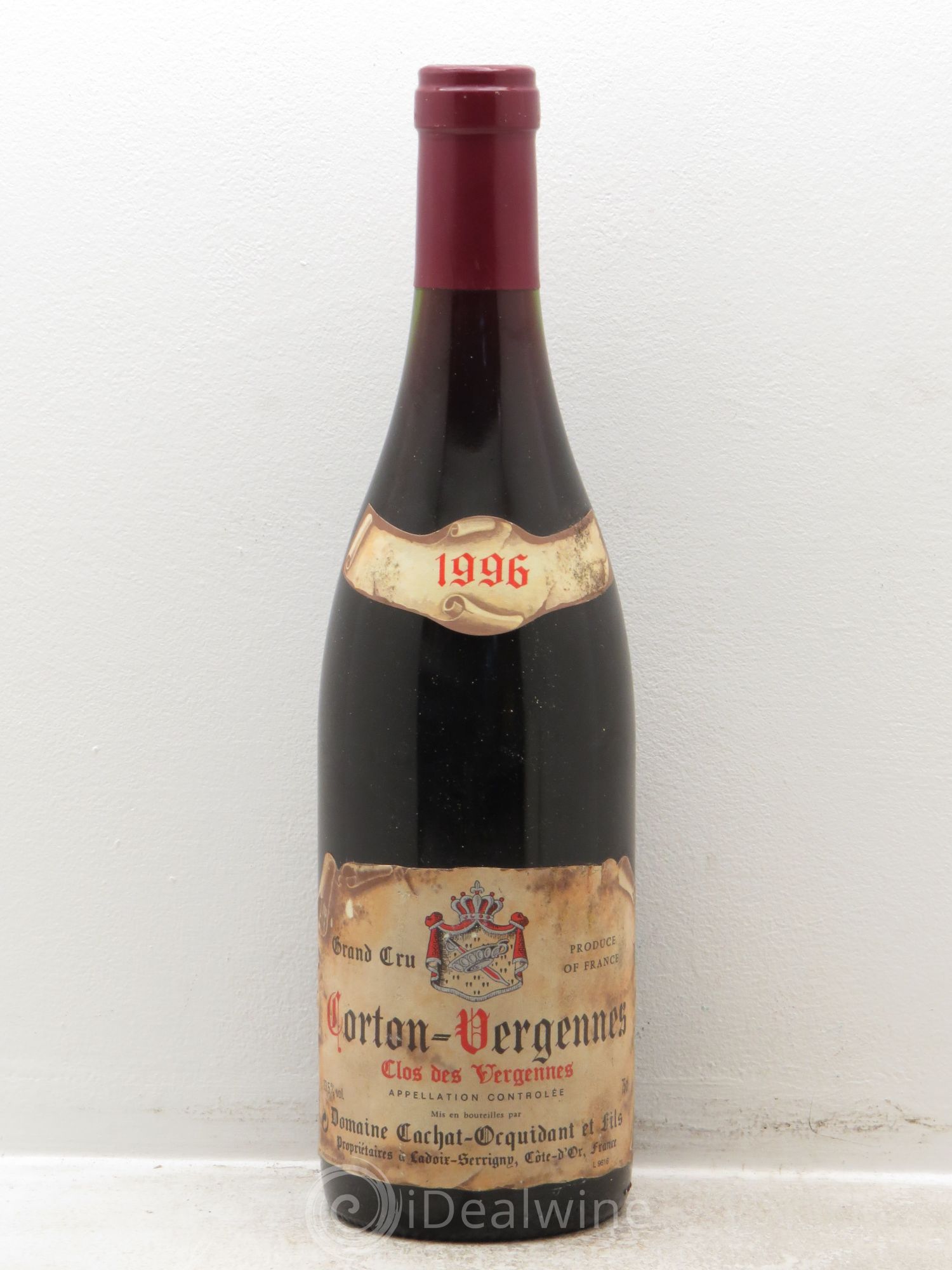 Corton Grand Cru Clos des Vergennes Cachat Ocquidant (sans prix de réserve) 1996 - Posten von 1 Flasche - 0