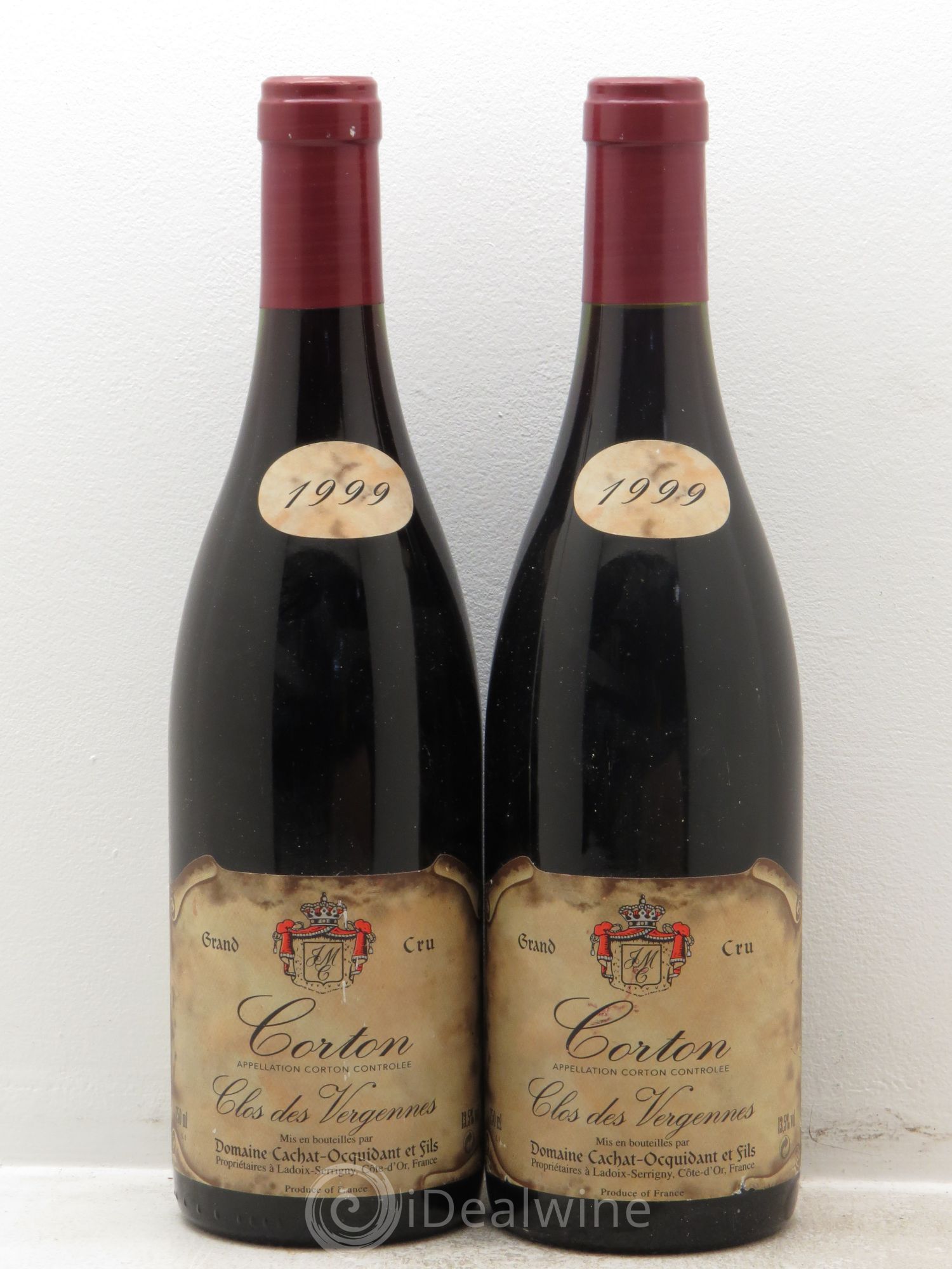 Corton Grand Cru Clos des Vergennes Cachat Ocquidant (sans prix de réserve) 1999 - Posten von 2 Flaschen - 0