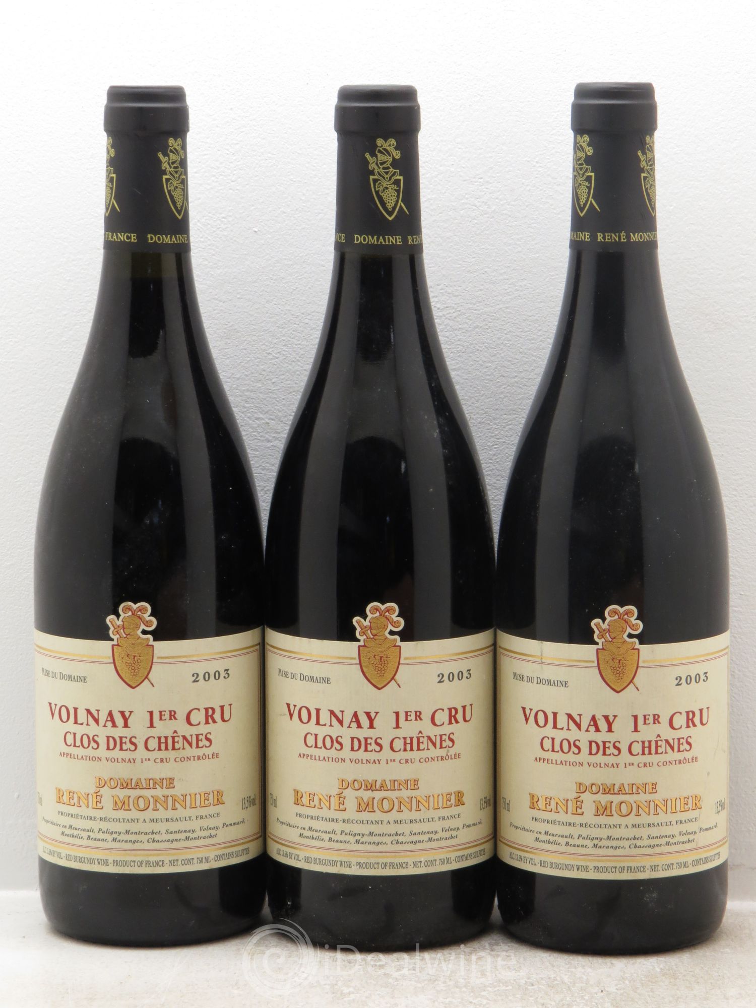 Volnay 1er Cru Monnier (sans prix de réserve) 2003 - Posten von 3 Flaschen - 0