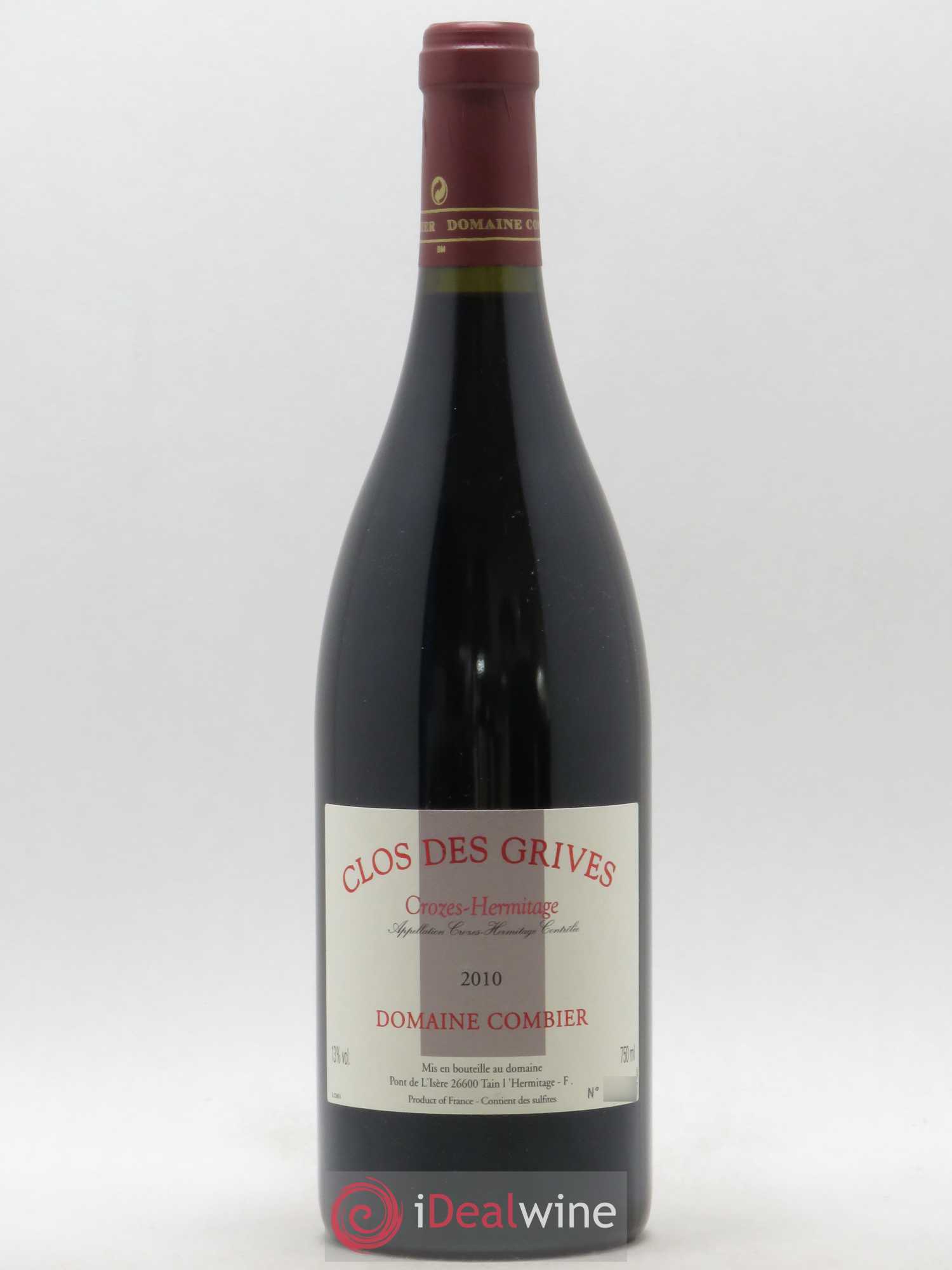 Crozes-Hermitage Clos des Grives Combier 2010 - Lot de 1 bouteille - 0