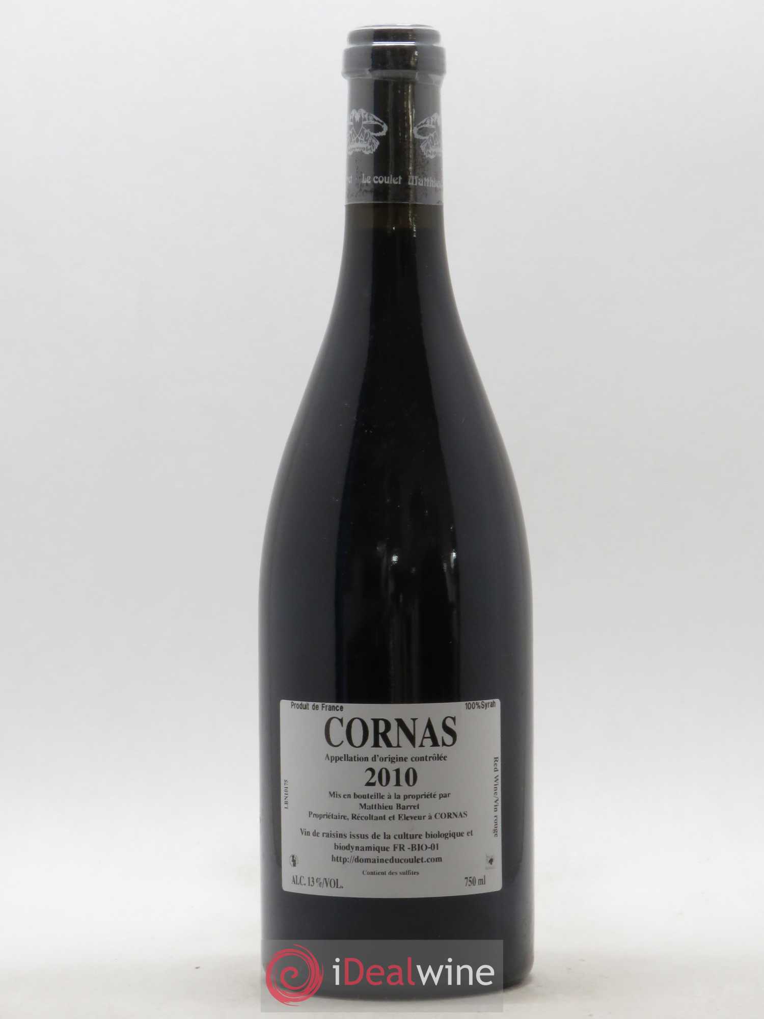 Cornas Billes Noires Coulet (Domaine du) - Matthieu Barret 2010 - Lot de 1 bouteille - 1