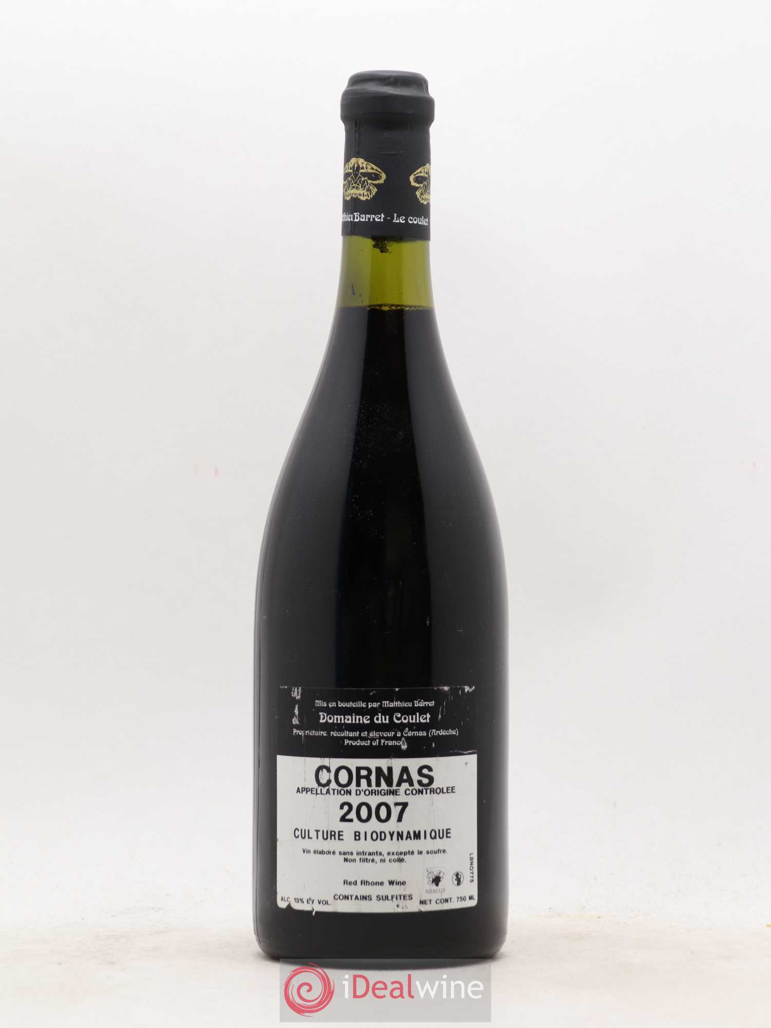 Cornas Billes Noires Coulet (Domaine du) - Matthieu Barret 2007 - Lot de 1 bouteille - 1