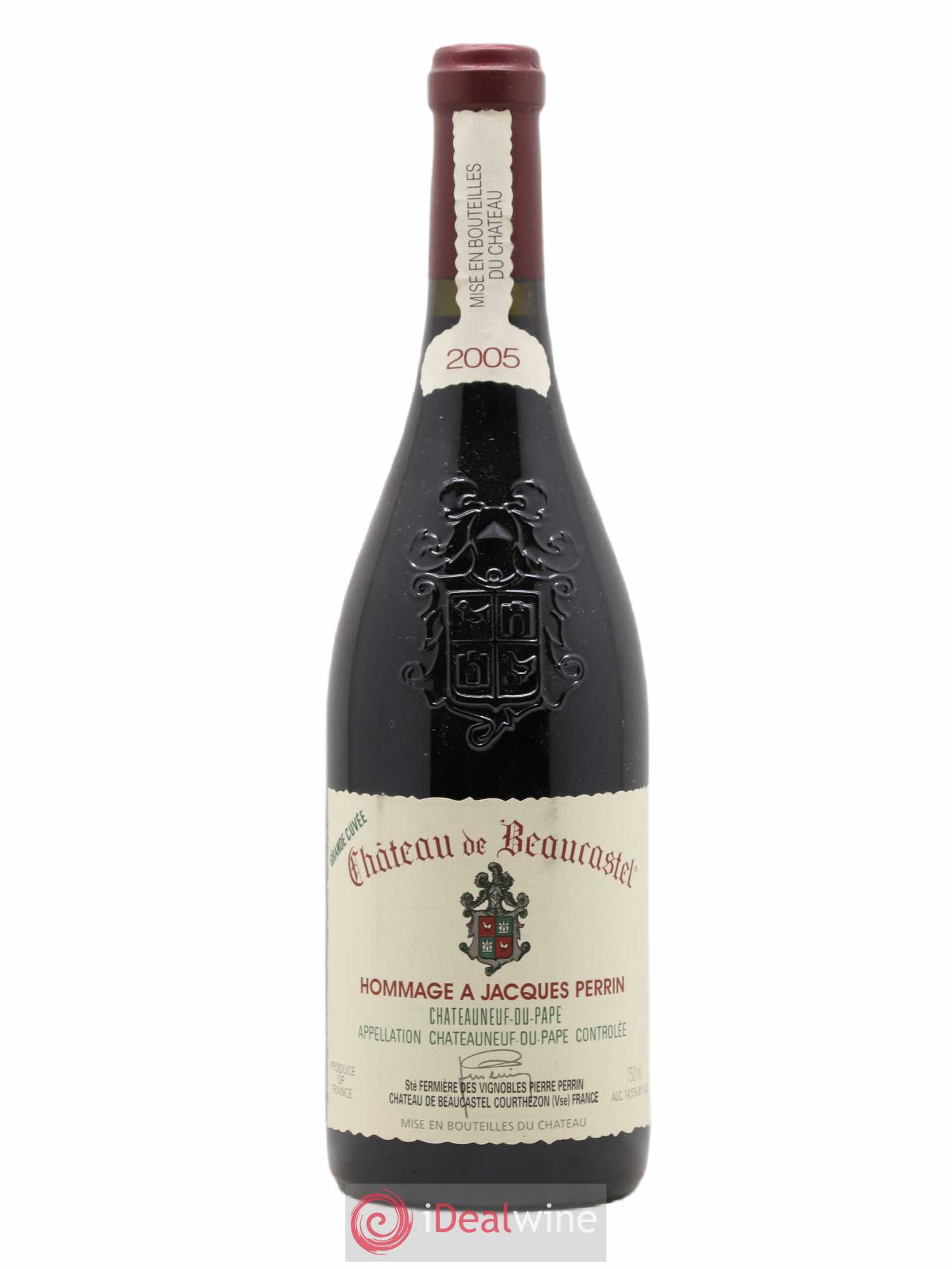 Châteauneuf-du-Pape Château de Beaucastel Hommage à Jacques Perrin Famille Perrin 2005 - Lot de 1 bouteille - 0