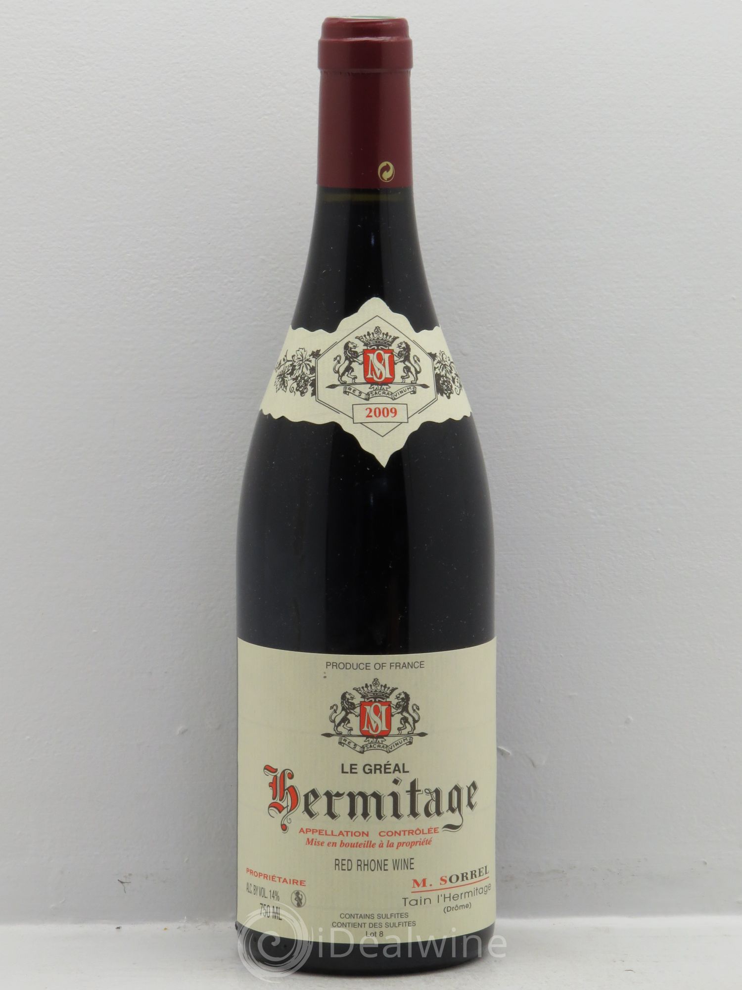 Hermitage Le Gréal Marc Sorrel (sans prix de réserve) 2009 - Lot de 1 bouteille - 0