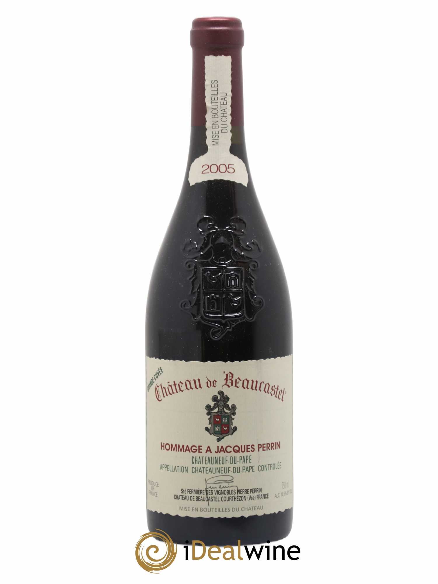 Châteauneuf-du-Pape Château de Beaucastel Hommage à Jacques Perrin Famille Perrin 2005 - Lot de 1 bouteille - 0