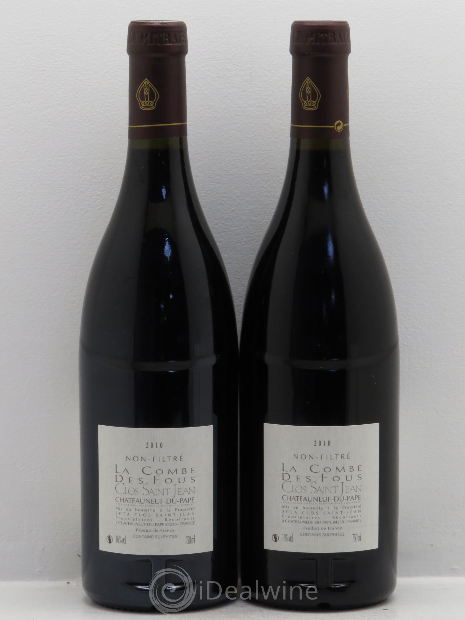 Châteauneuf-du-Pape Clos Saint-Jean La Combe des Fous Pascal et Vincent Maurel 2010 - Lot de 2 bouteilles - 1