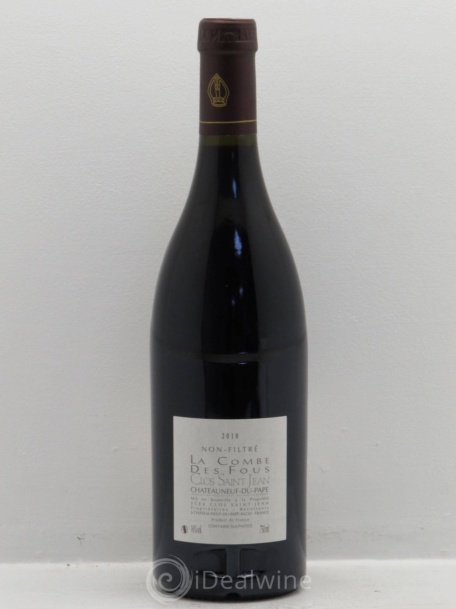 Châteauneuf-du-Pape Clos Saint-Jean La Combe des Fous Pascal et Vincent Maurel (sans prix de réserve) 2010 - Lot de 1 bouteille - 1