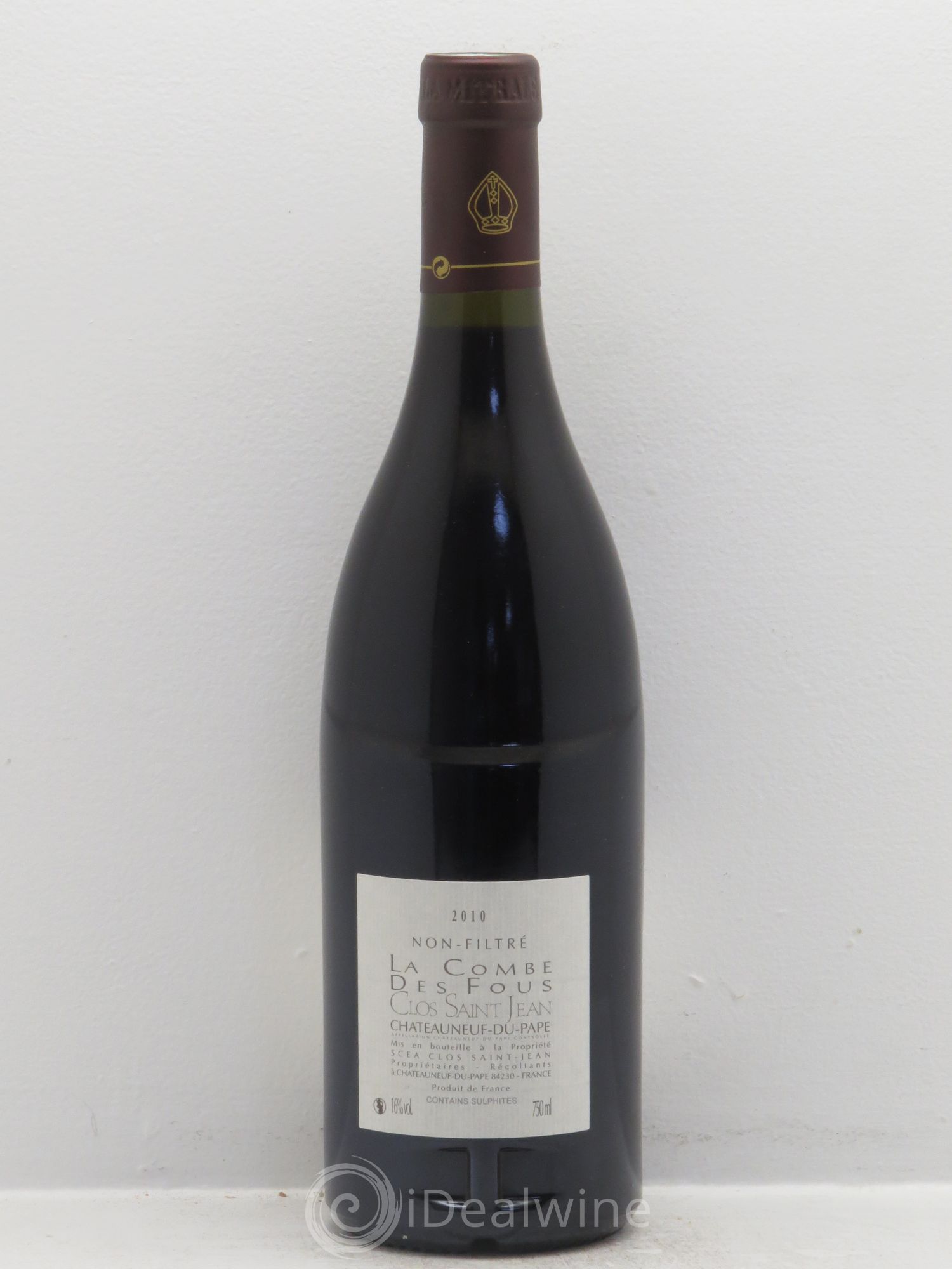 Châteauneuf-du-Pape Clos Saint-Jean La Combe des Fous Pascal et Vincent Maurel  (sans prix de réserve) 2010 - Lot de 1 bouteille - 1