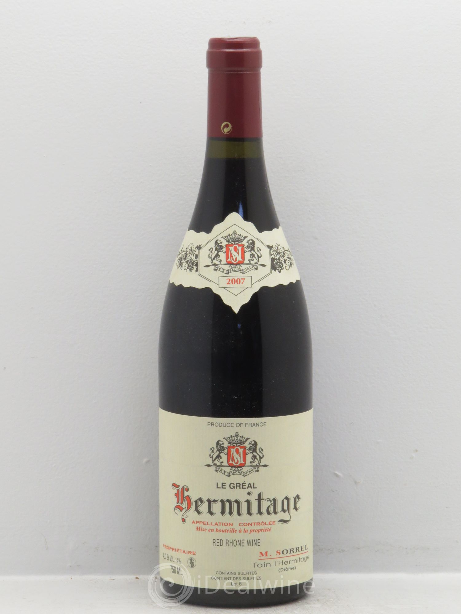 Hermitage Le Gréal Marc Sorrel (sans prix de réserve) 2007 - Lot de 1 bouteille - 0