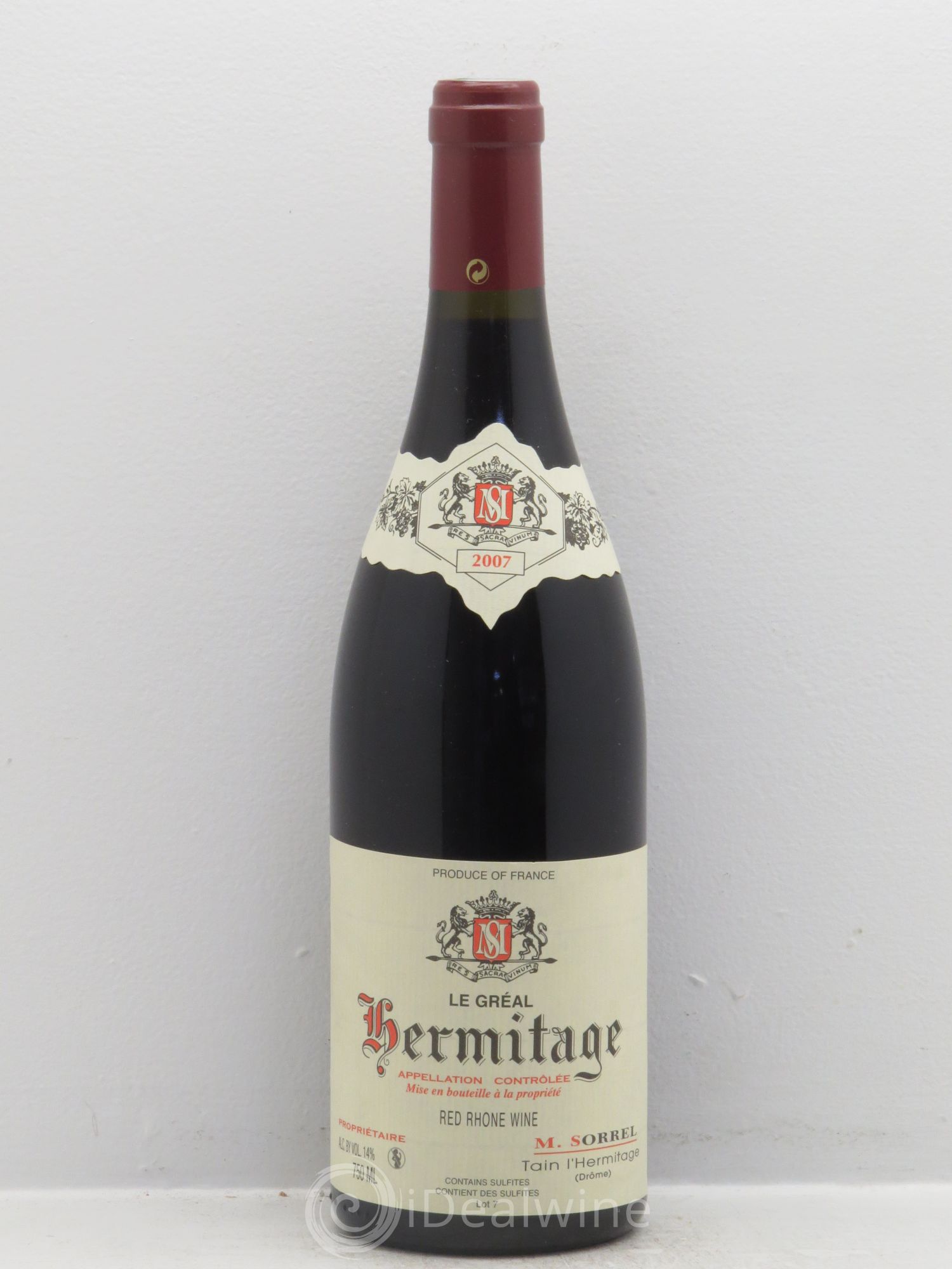 Hermitage Le Gréal Marc Sorrel (sans prix de réserve) 2007 - Lot de 1 bouteille - 0