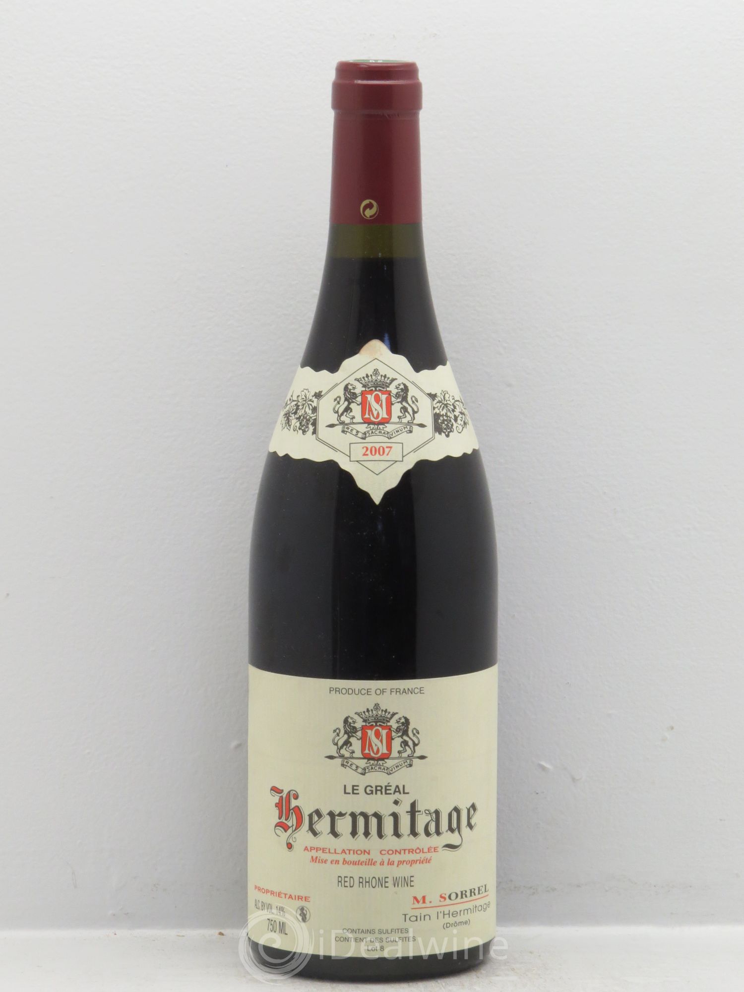 Hermitage Le Gréal Marc Sorrel (sans prix de réserve) 2007 - Lot de 1 bouteille - 0