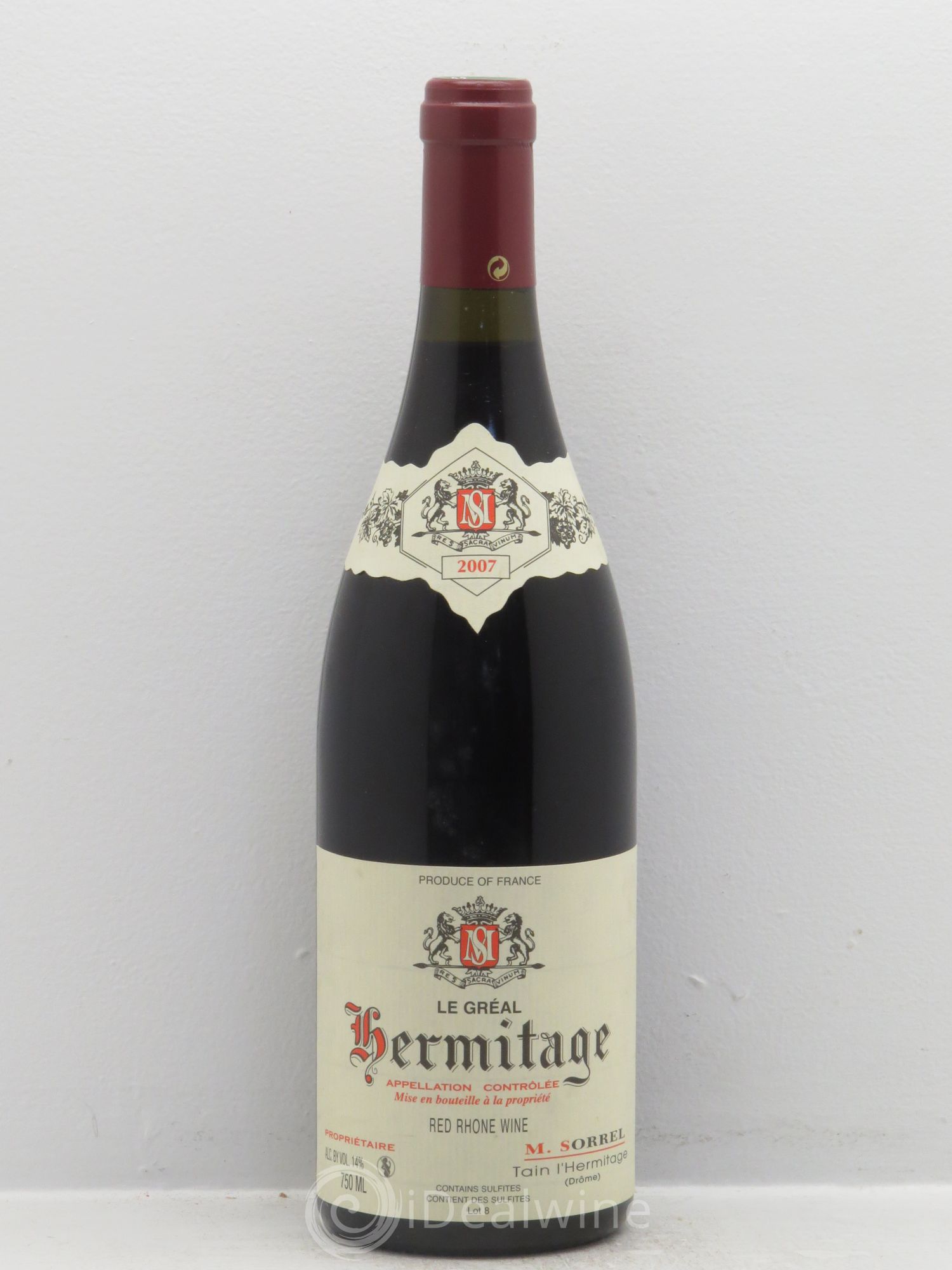 Hermitage Le Gréal Marc Sorrel (sans prix de réserve) 2007 - Lot de 1 bouteille - 0