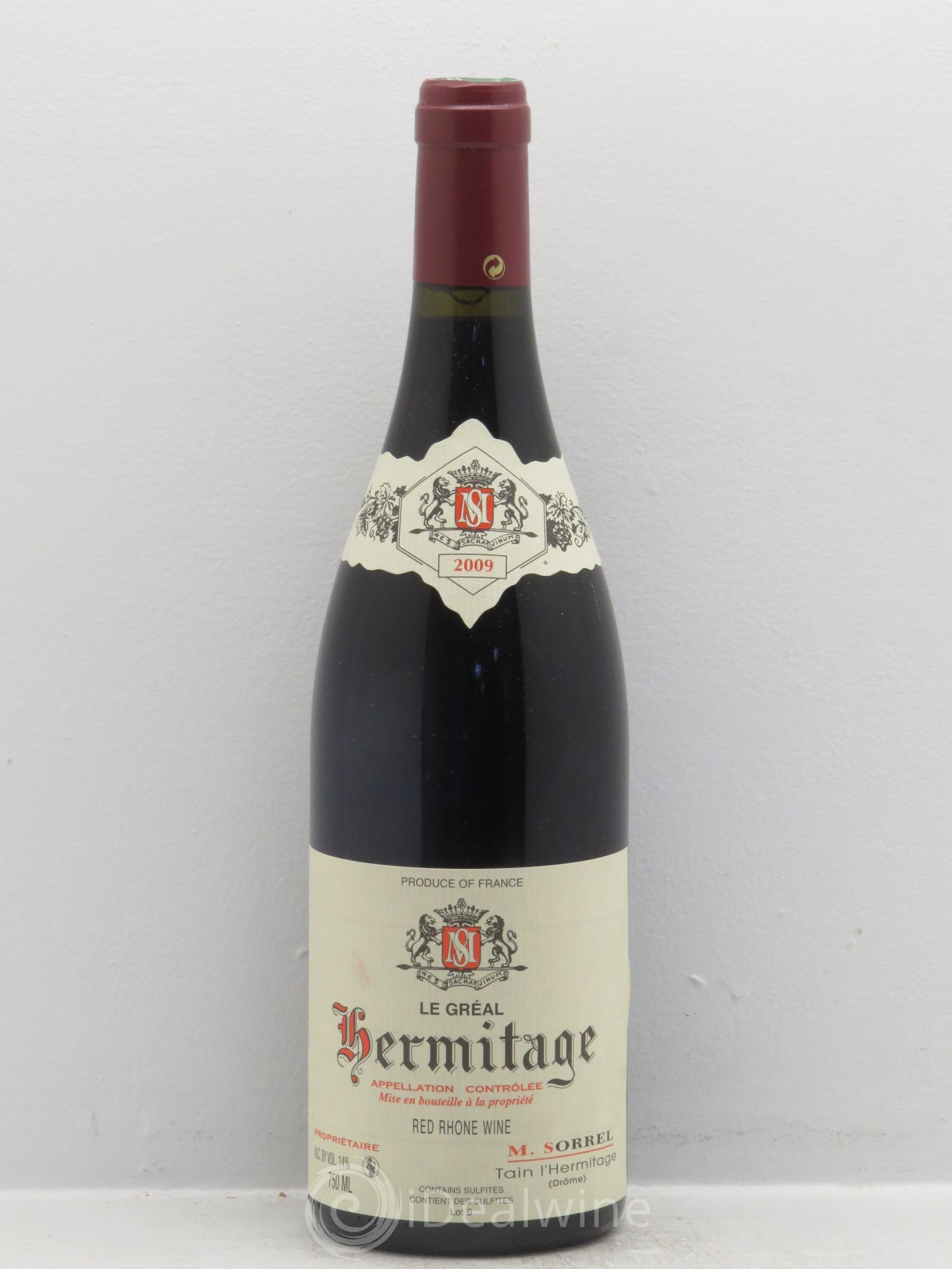 Hermitage Le Gréal Marc Sorrel (sans prix de réserve) 2009 - Lot de 1 bouteille - 0