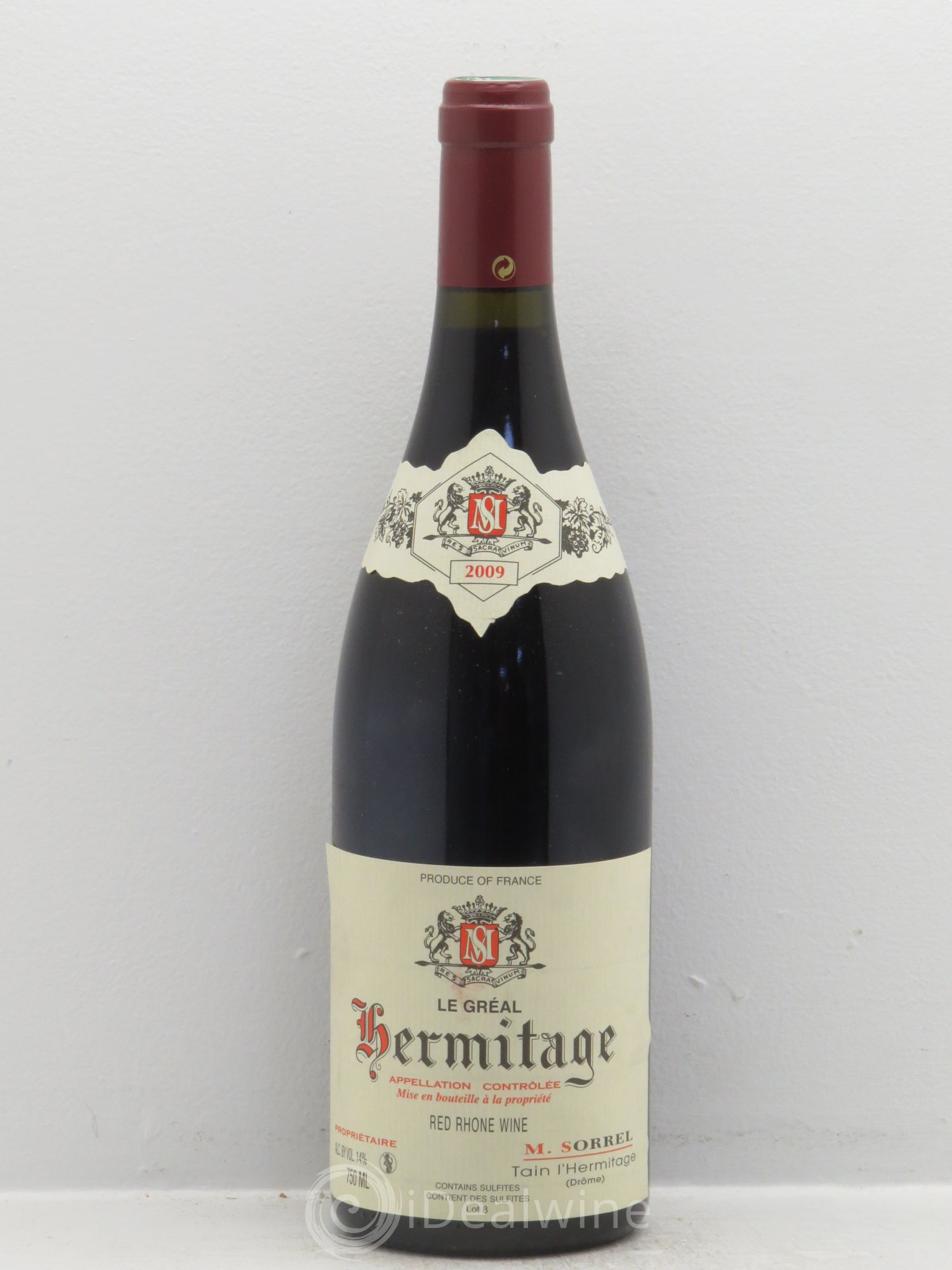 Hermitage Le Gréal Marc Sorrel (sans prix de réserve) 2009 - Lot de 1 bouteille - 0