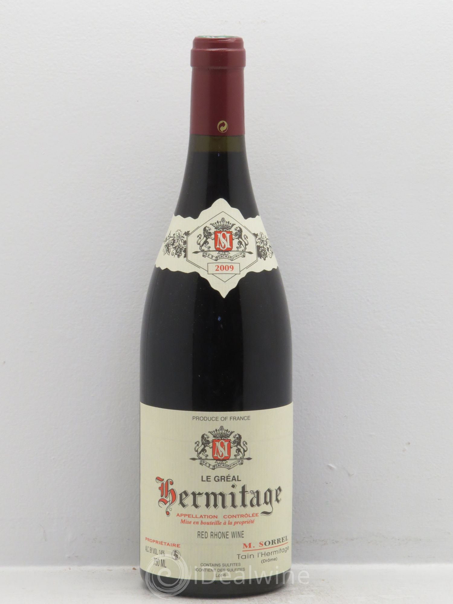 Hermitage Le Gréal Marc Sorrel (sans prix de réserve) 2009 - Lot de 1 bouteille - 0