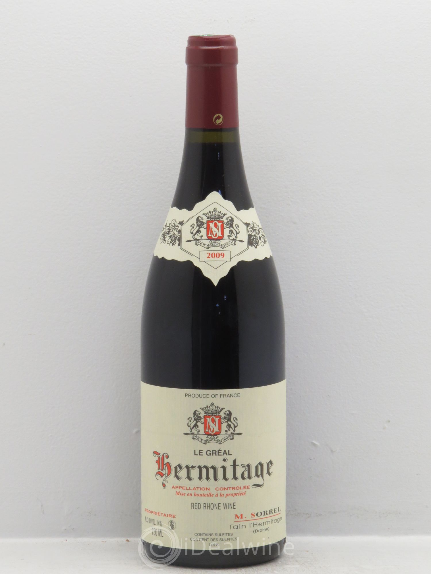 Hermitage Le Gréal Marc Sorrel 2009 - Lot de 1 bouteille - 0
