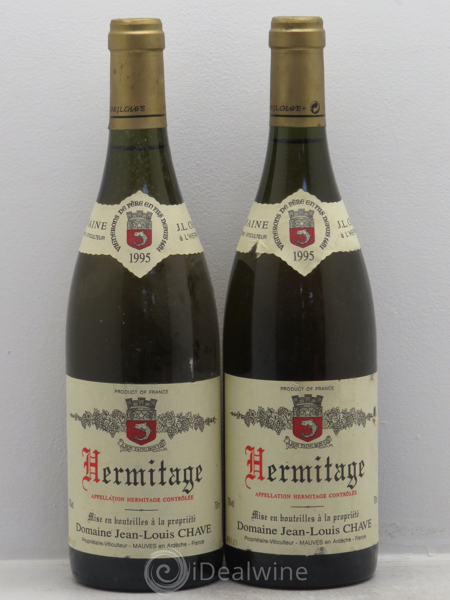 Hermitage Jean-Louis Chave 1995 - Lot de 2 bouteilles - 0