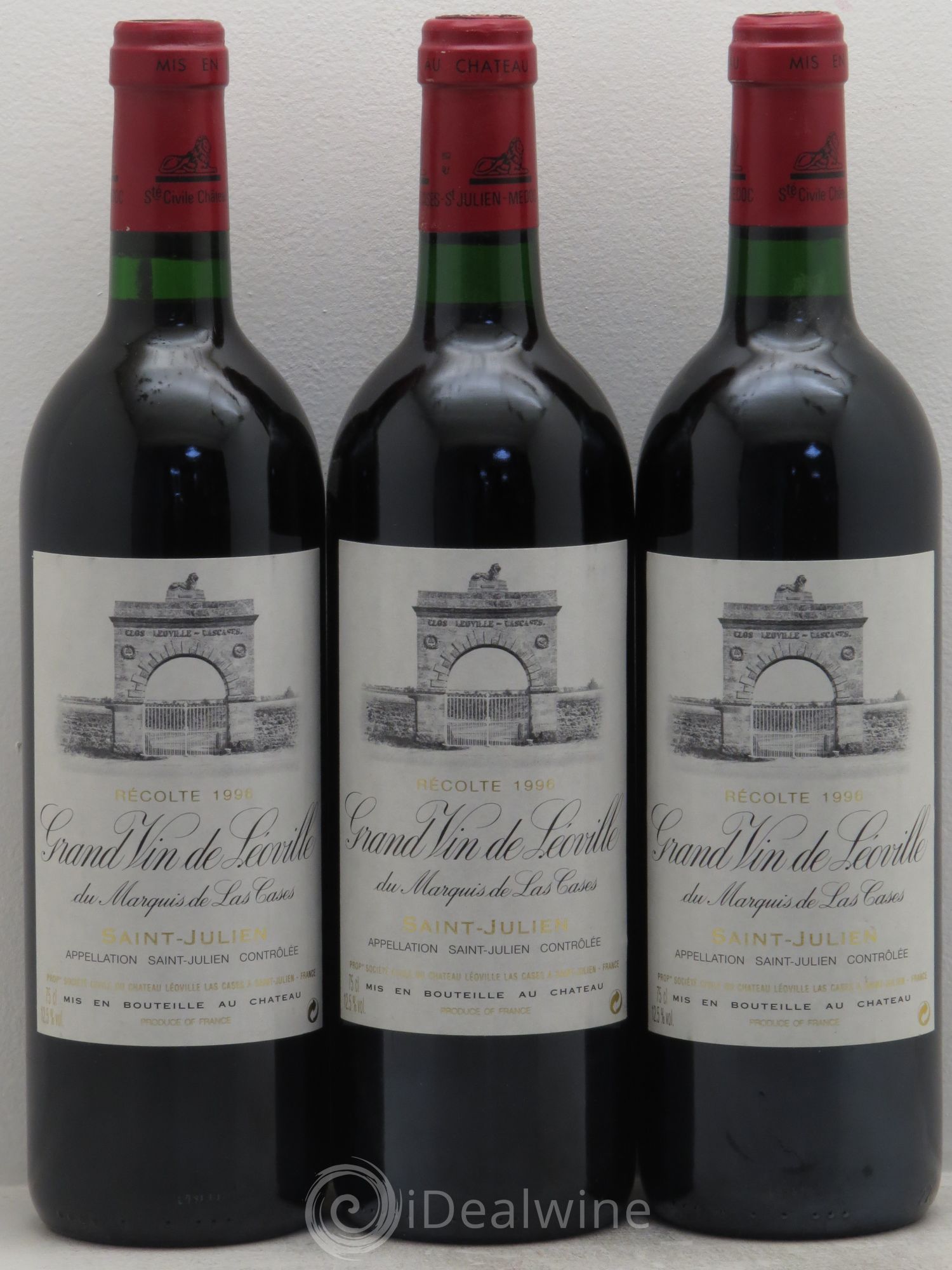 Château Léoville Las Cases 2ème Grand Cru Classé 1996 - Lot de 3 bouteilles - 0