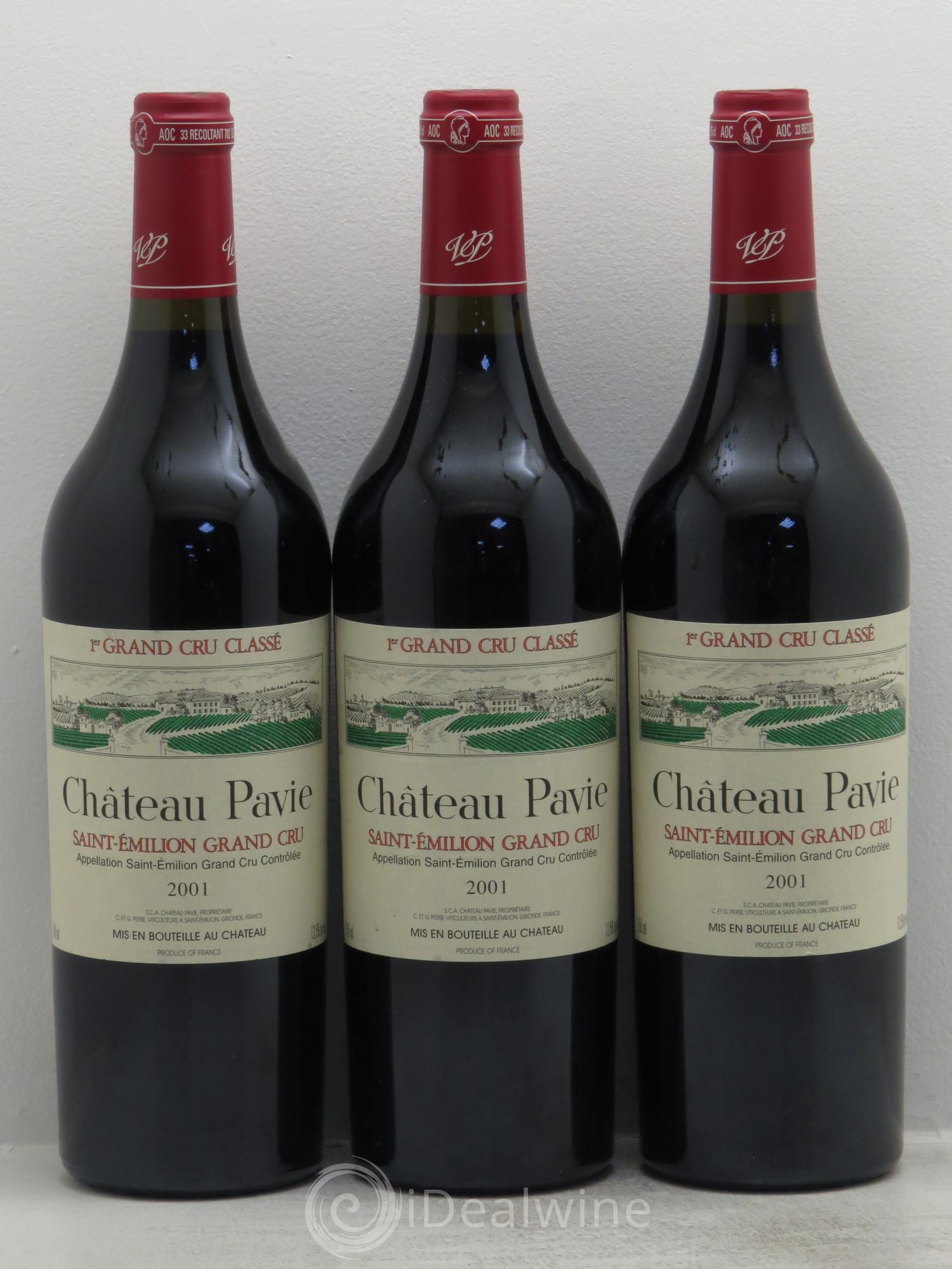 Château Pavie 1er Grand Cru Classé A 2001 - Lot de 3 bouteilles - 0