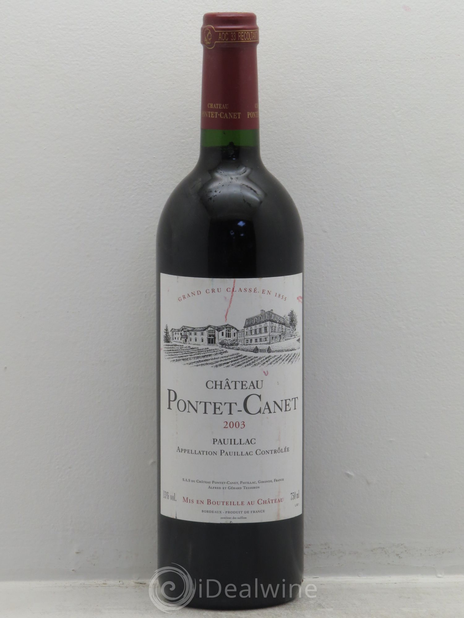 Château Pontet Canet 5ème Grand Cru Classé 2003 - Lot de 6 bouteilles - 0