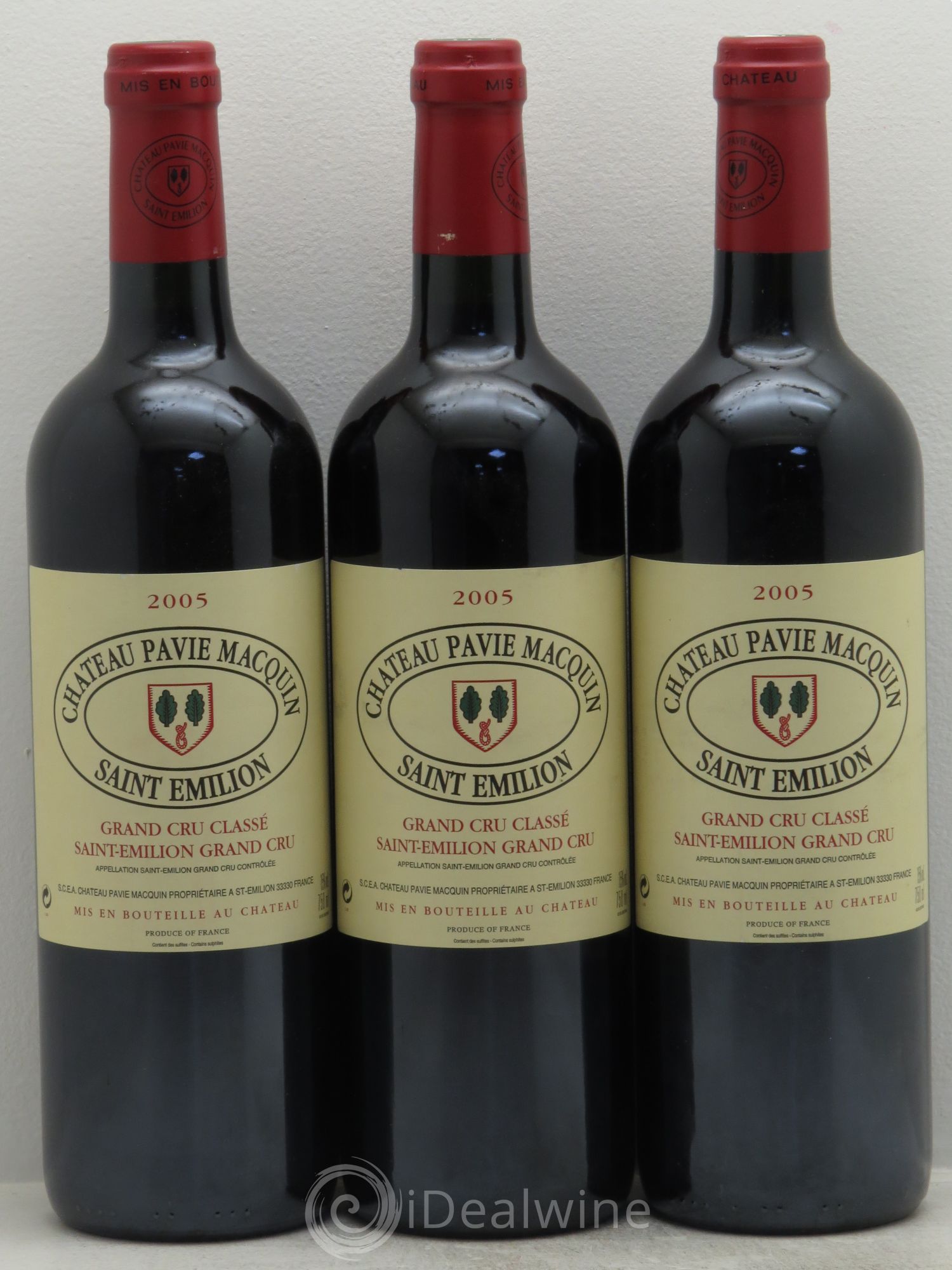 Château Pavie Macquin 1er Grand Cru Classé B 2005 - Lot de 3 bouteilles - 0