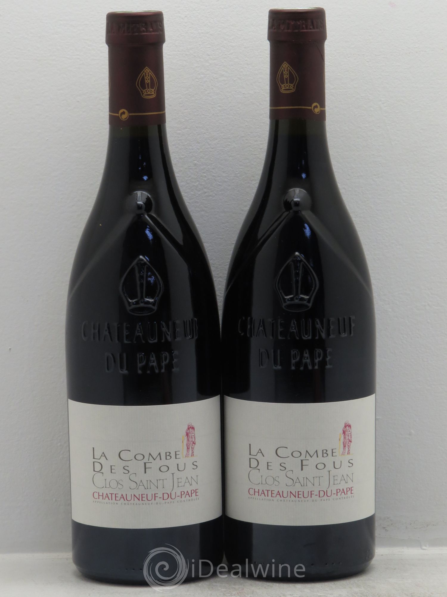 Châteauneuf-du-Pape Clos Saint-Jean La Combe des Fous Pascal et Vincent Maurel 2008 - Lot de 2 bouteilles - 0