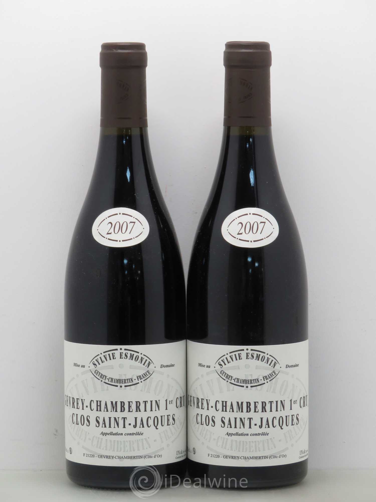 Gevrey-Chambertin 1er Cru Clos Saint Jacques Sylvie Esmonin 2007 - Lot de 2 bouteilles - 0
