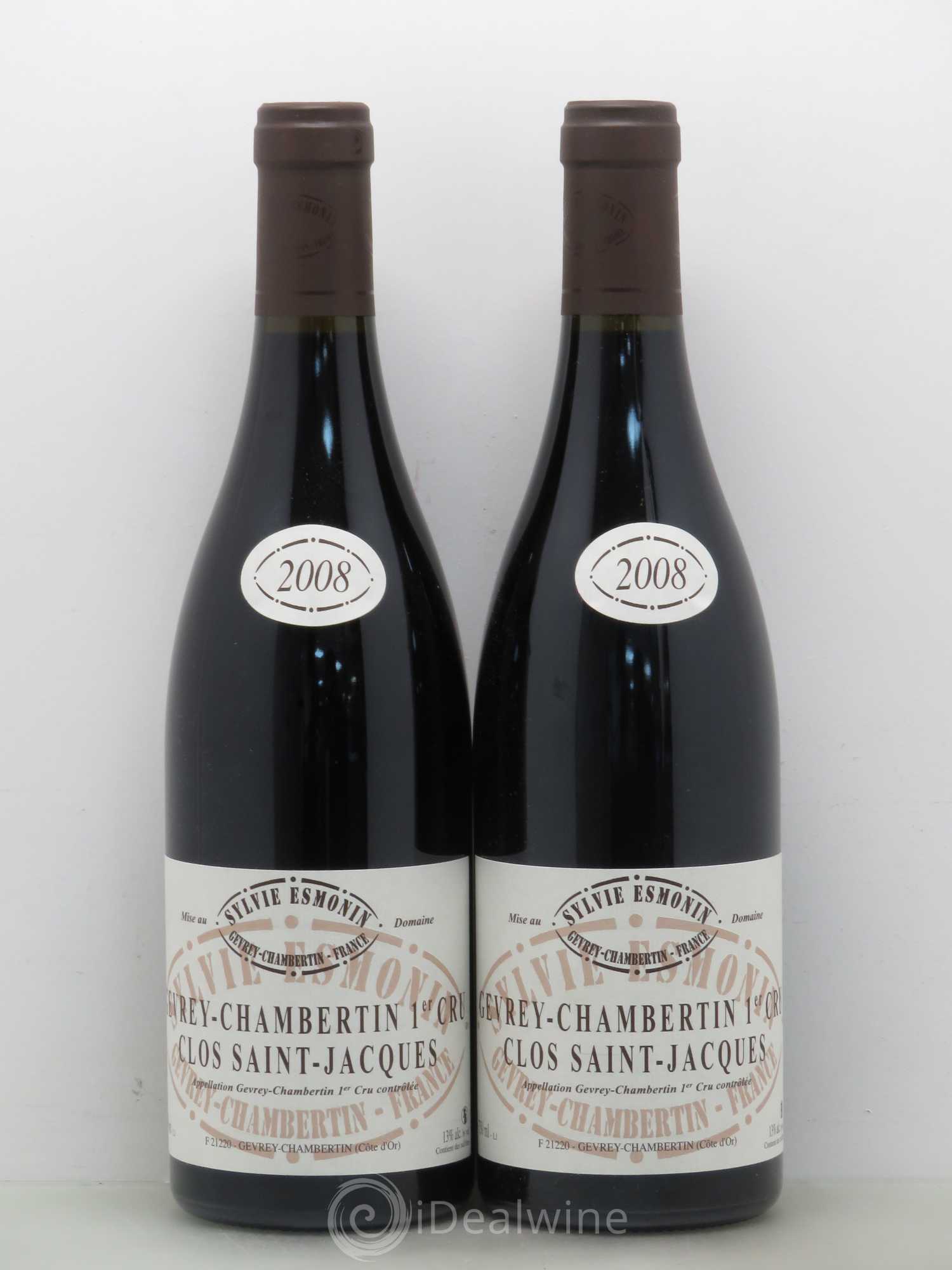 Gevrey-Chambertin 1er Cru Clos Saint Jacques Sylvie Esmonin 2008 - Lot de 2 bouteilles - 0