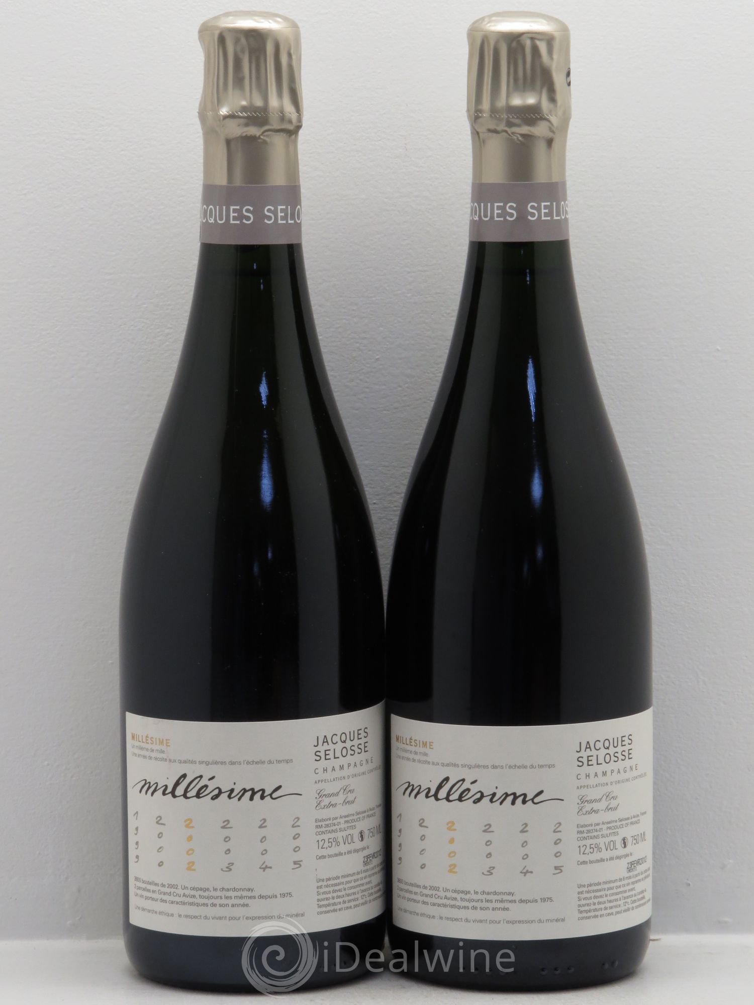 Blanc de Blancs Grand Cru Extra-Brut Jacques Selosse 2002 - Lot de 2 bouteilles - 0