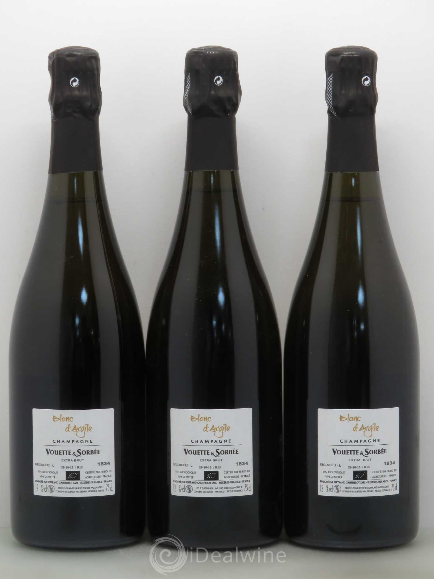 Champagne Blanc d'argile Vouette & Sorbée Brut Nature - Posten von 3 Flaschen - 1